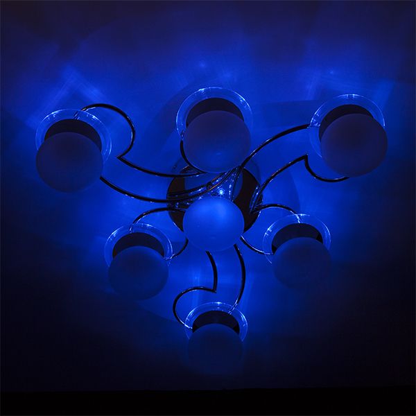 Потолочный светильник с пультом Eurosvet Point 4998/7 хром / синий + красный + фиолетовый. Фото 7