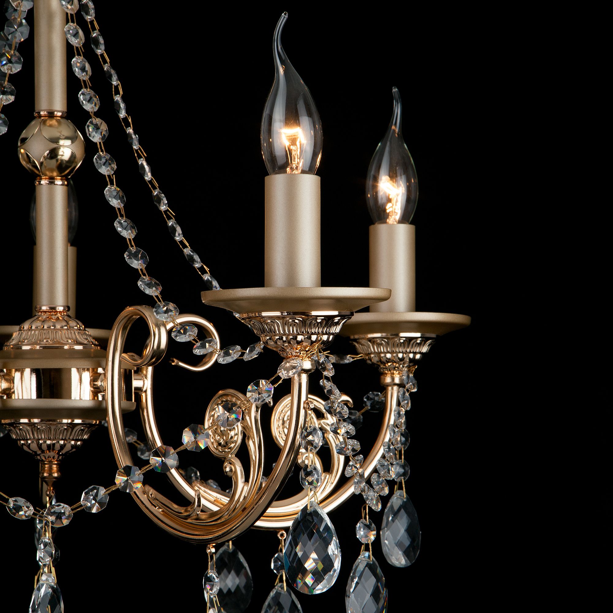 Классическая люстра с хрусталем  Cappella 10079/5 золото / прозрачный хрусталь. Фото 2