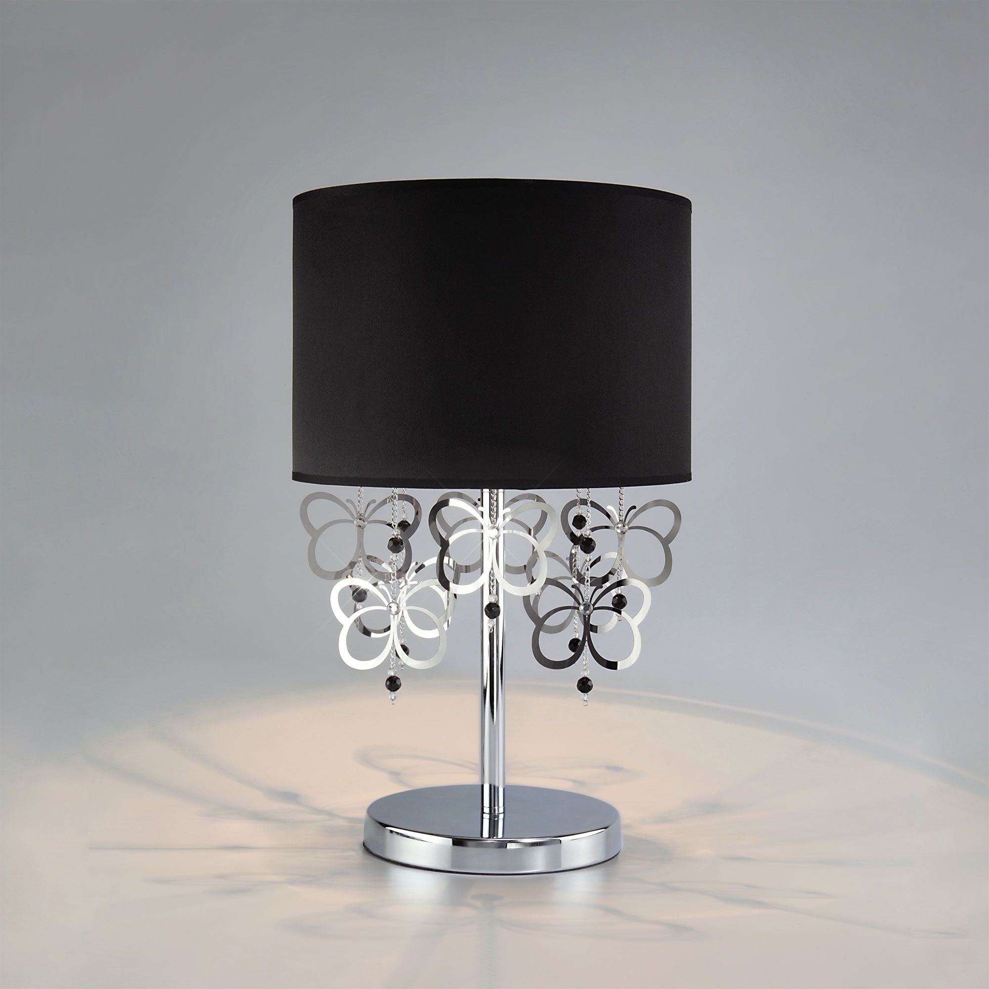 Настольная лампа с абажуром Bogate's Papillon 01094/1 черный / хром. Фото 1