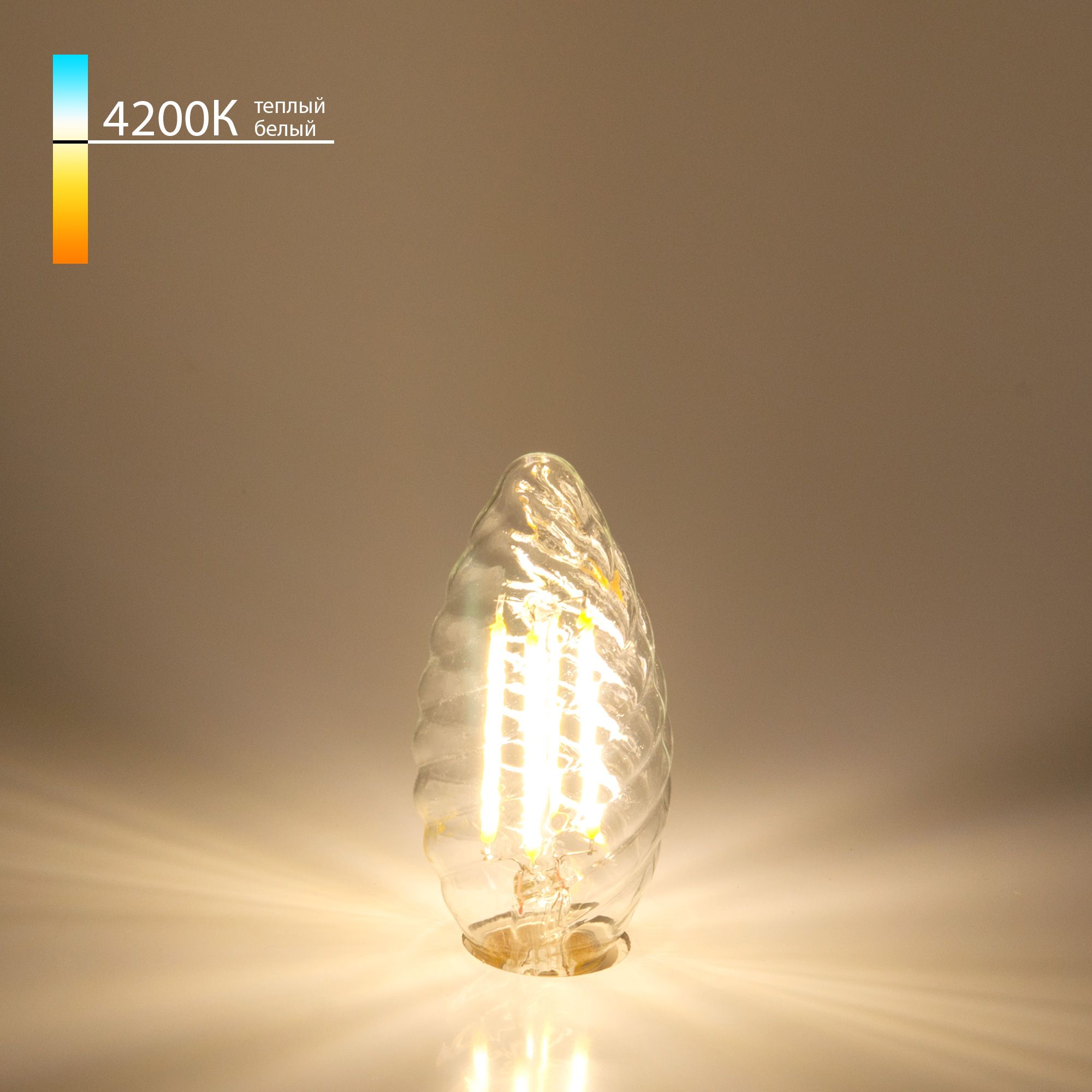 Филаментная лампа "Свеча витая" 7&nbsp;Вт 4200K E14 Elektrostandard Свеча витая F BL129. Фото 1