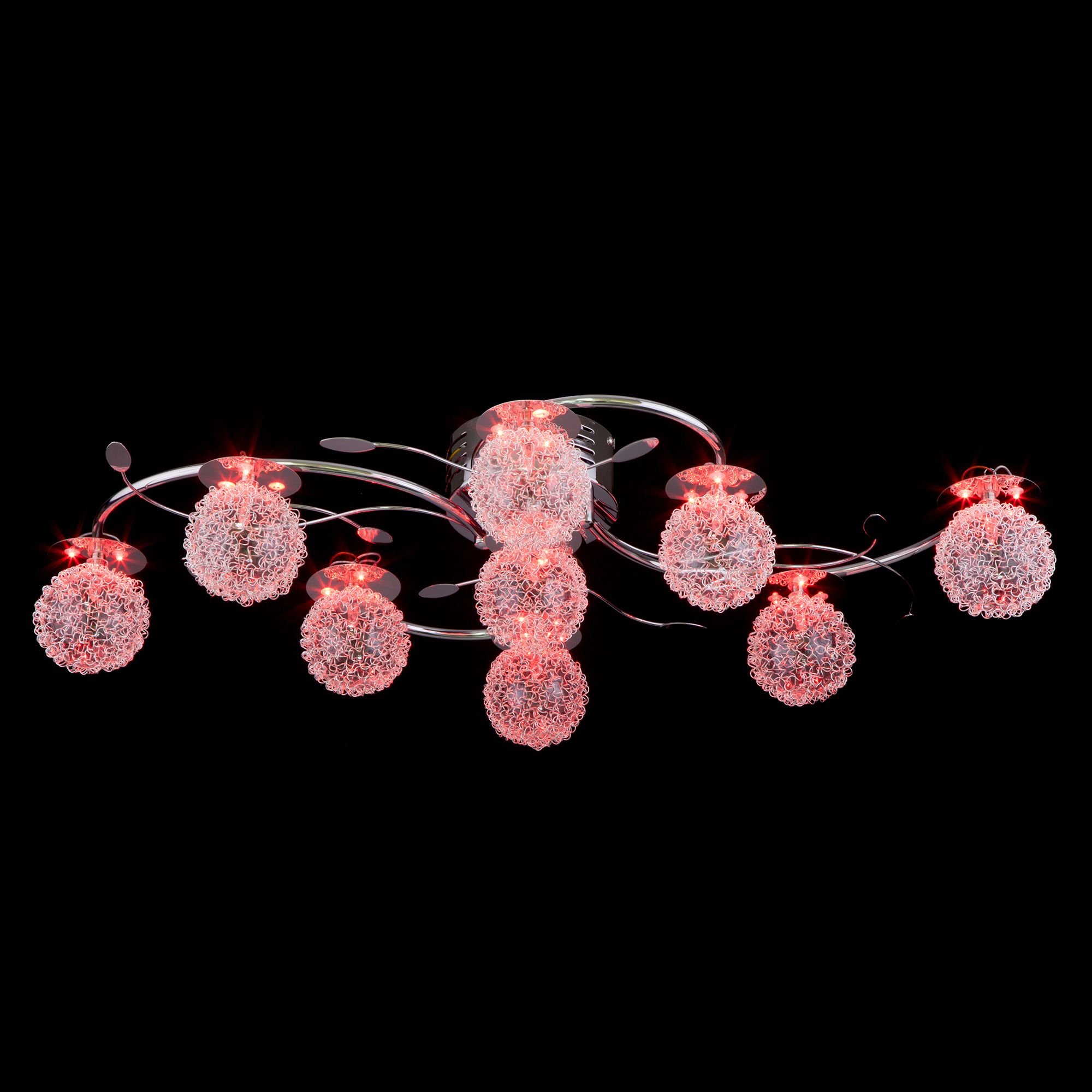Галогенная люстра с LED подсветкой и пультом Eurosvet Armeria 4800/9 хром / синий + красный + фиолетовый. Фото 4