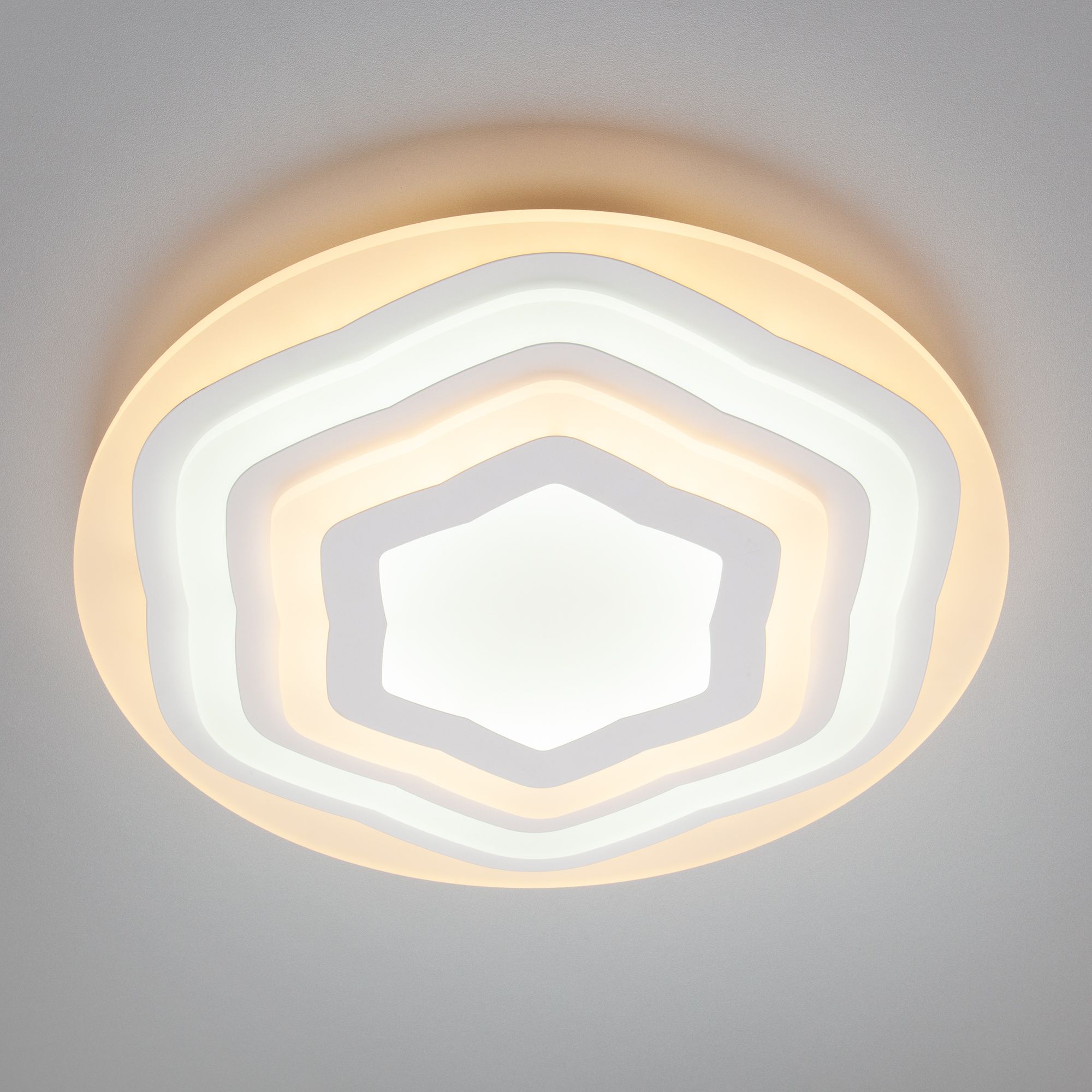 Круглый потолочный светильник с пультом Eurosvet Siluet 90117/1 белый. Фото 1