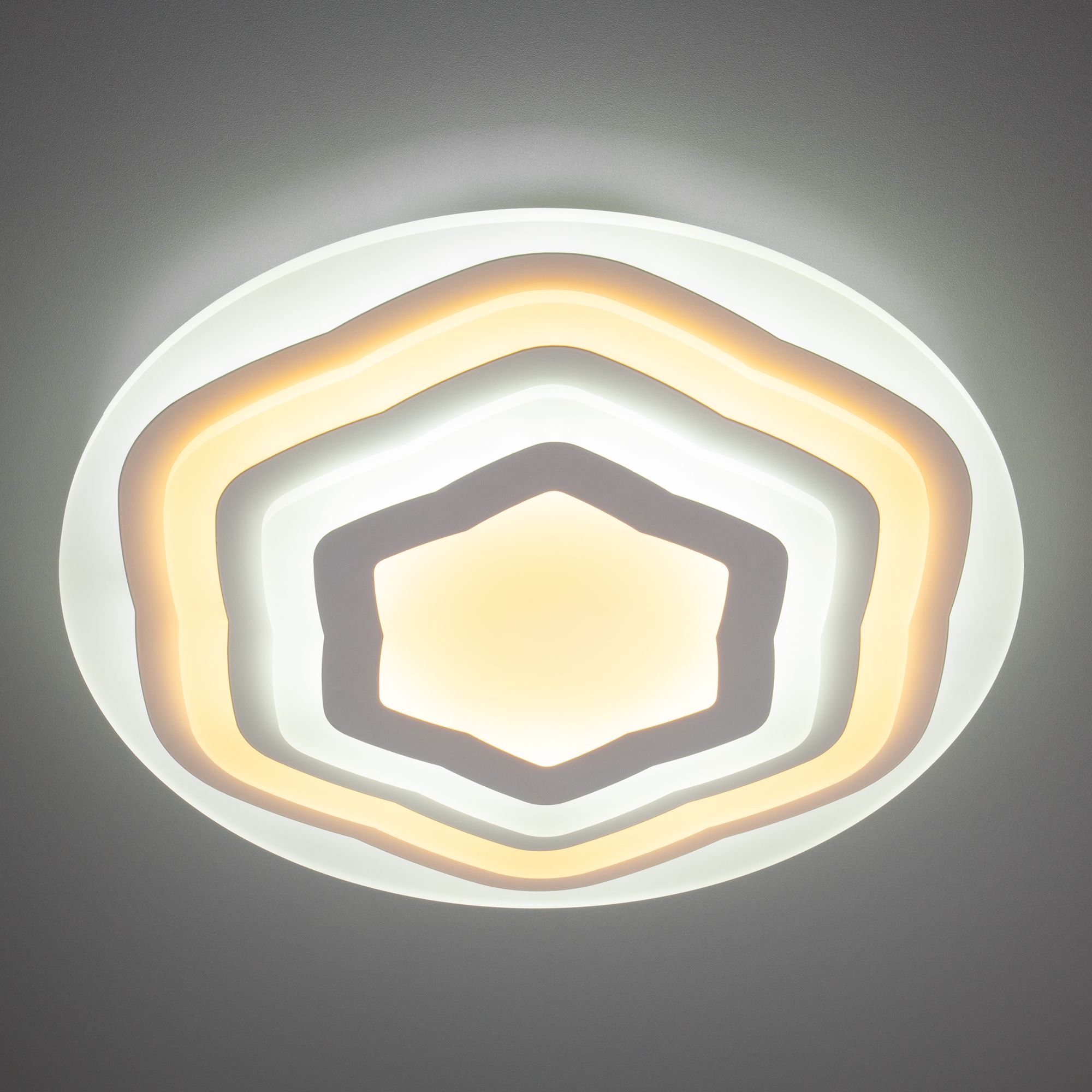 Круглый потолочный светильник с пультом Eurosvet Siluet 90117/1 белый. Фото 2