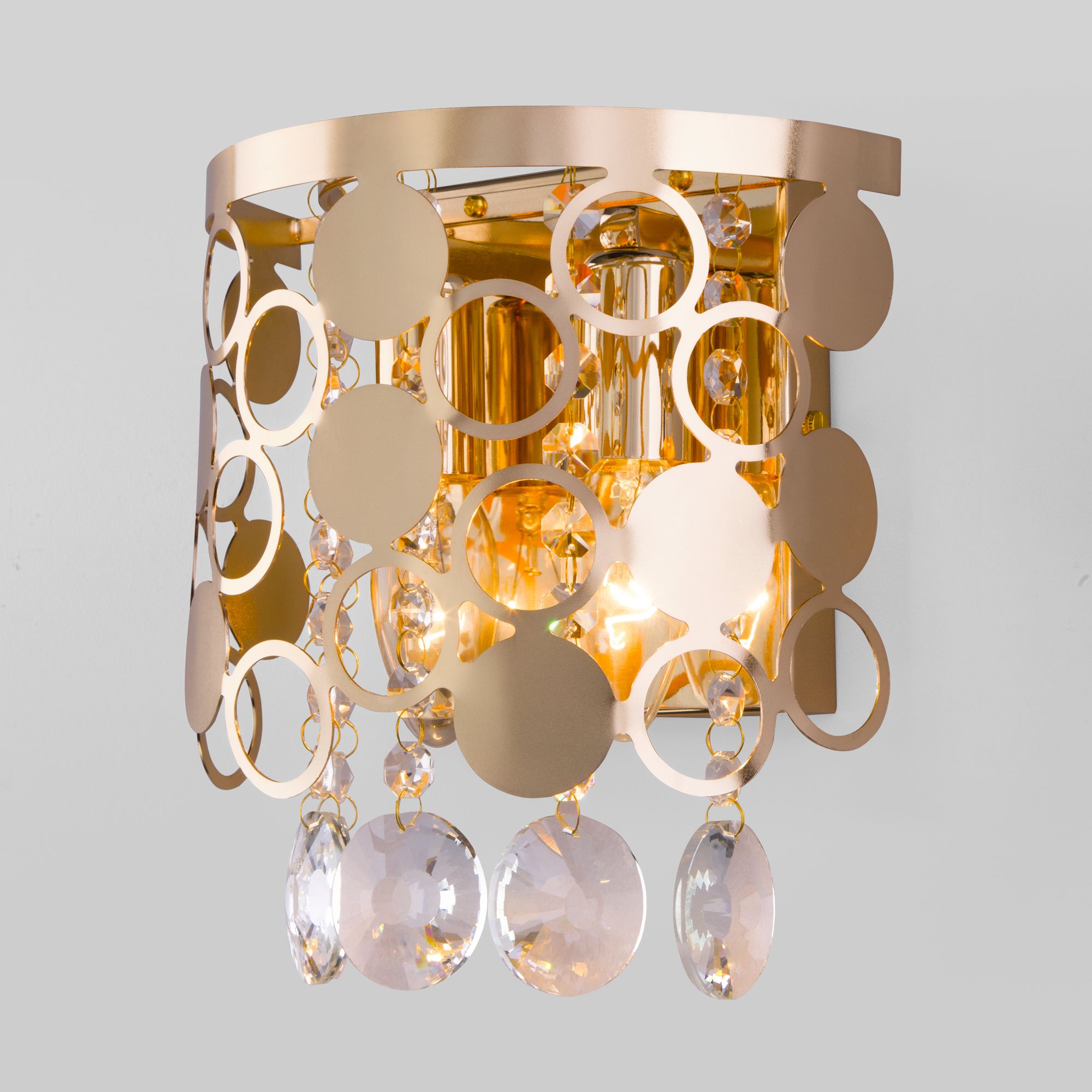 Настенный светильник с хрусталем Eurosvet Lianna 10114/2 золото. Фото 1