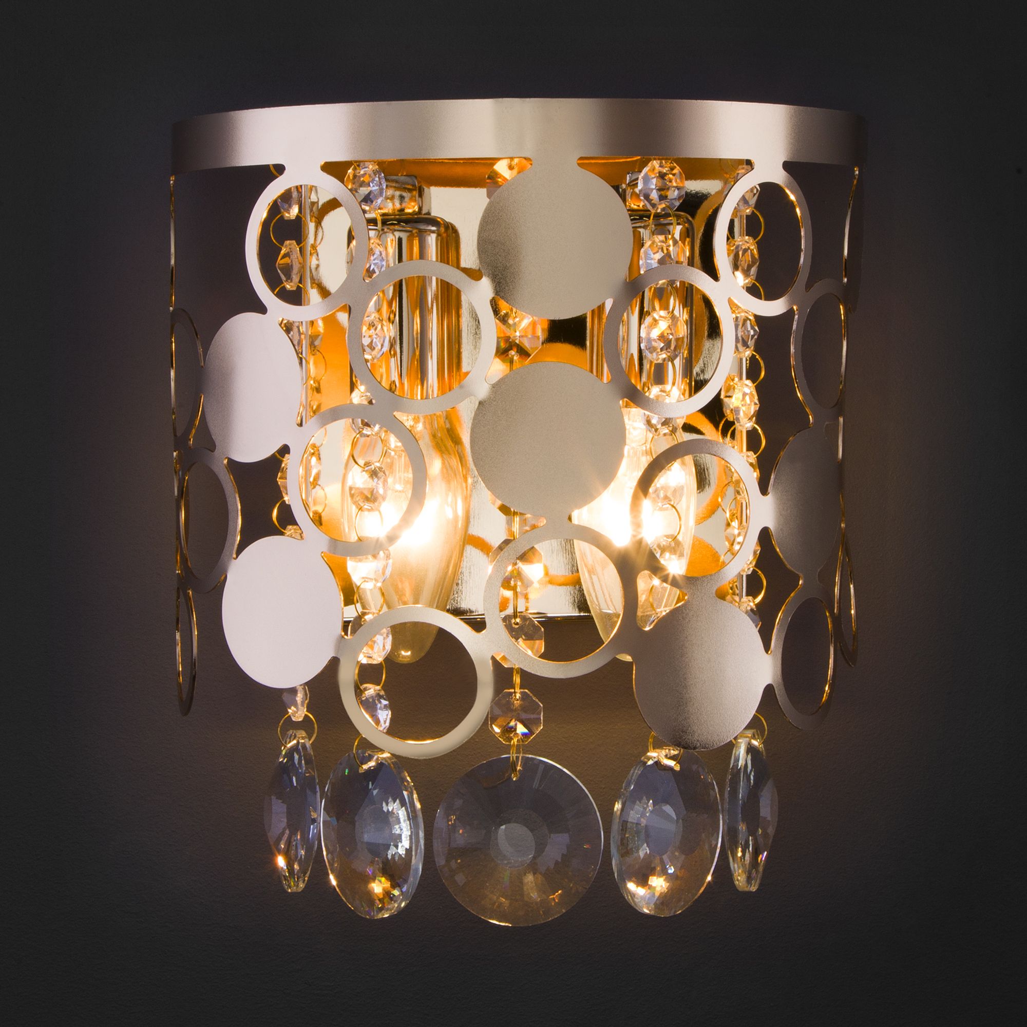 Настенный светильник с хрусталем Eurosvet Lianna 10114/2 золото. Фото 2
