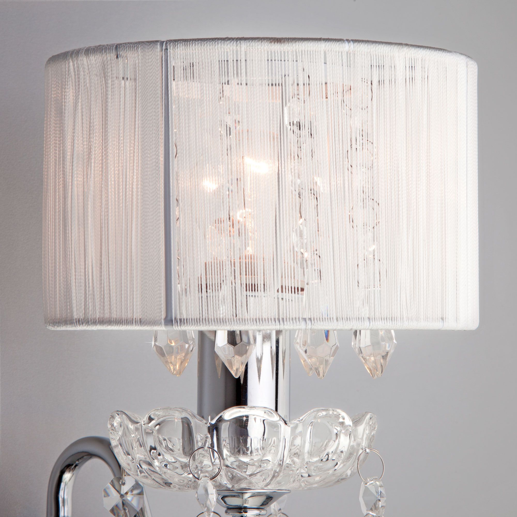 Настенный светильник с тканевым абажуром Eurosvet Allata 2045/1 хром / белый. Фото 3