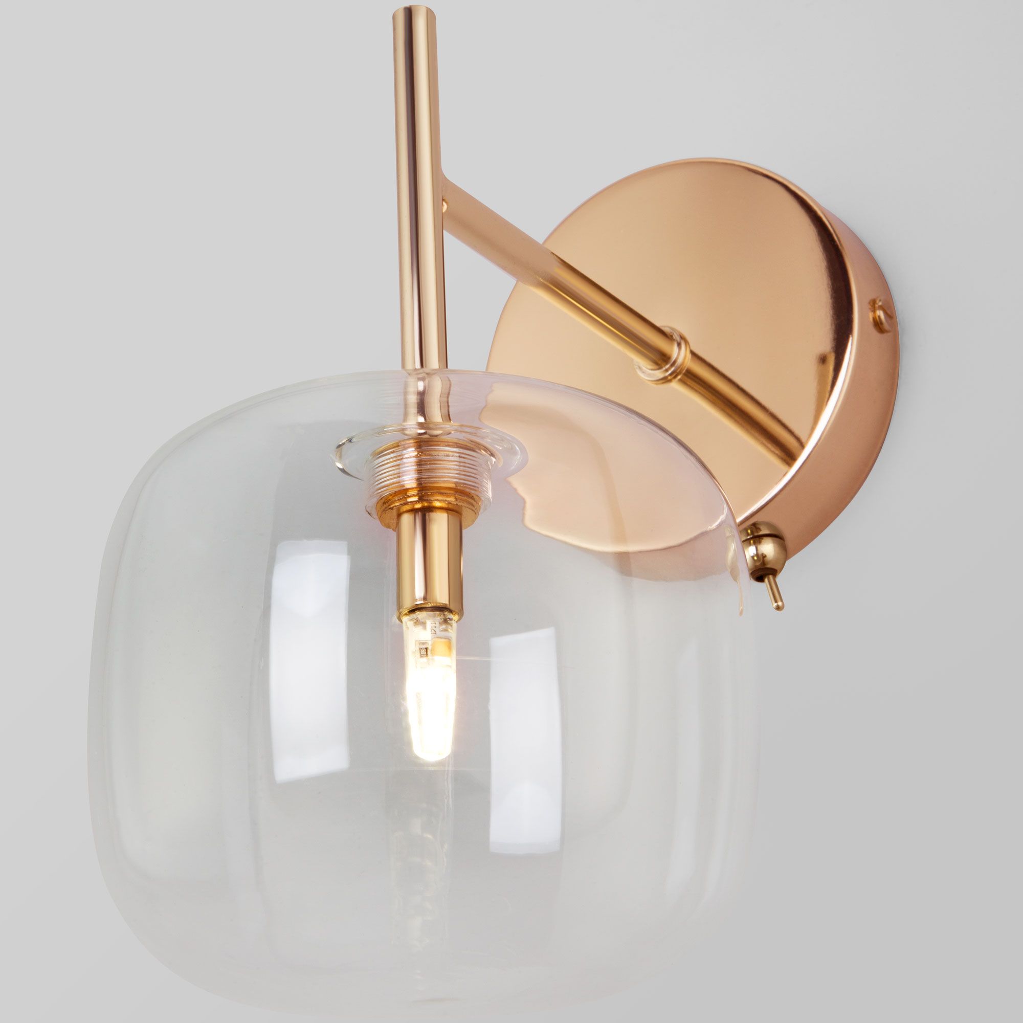 Настенный светильник со стеклянным плафоном Eurosvet Jar 70128/1 золото. Фото 2
