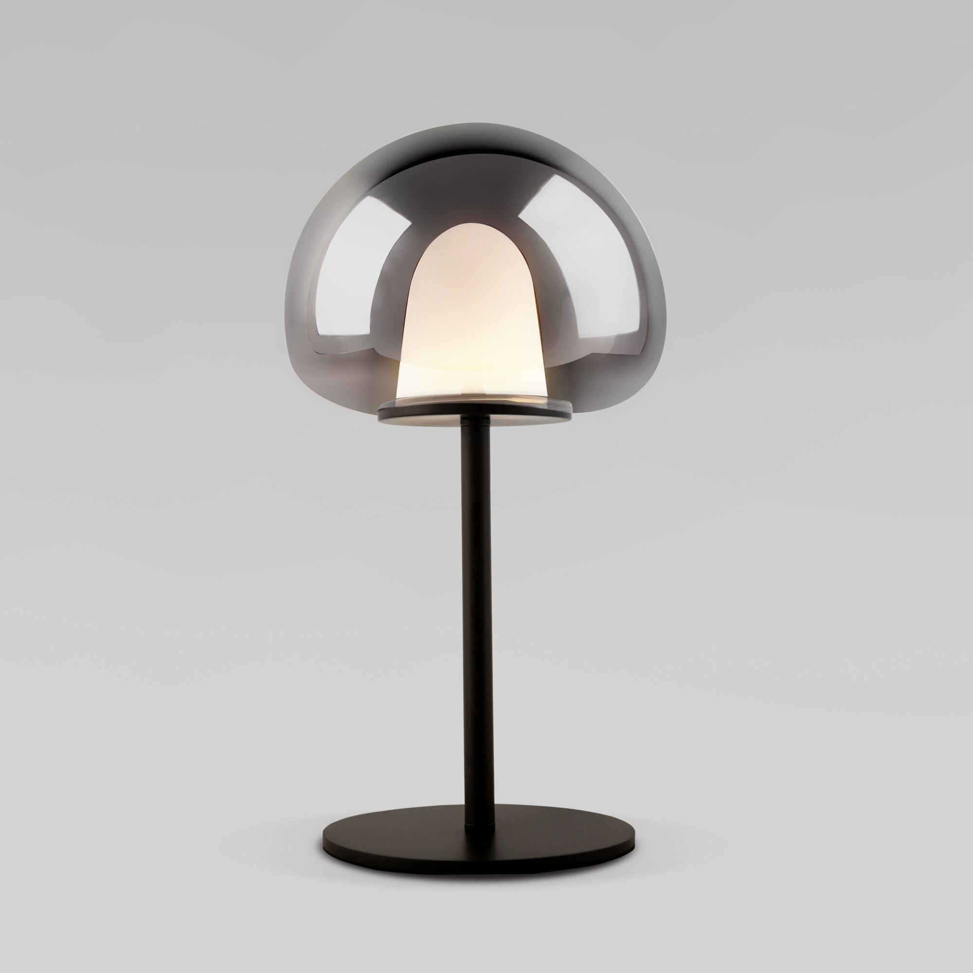 Настольный светодиодный светильник со стеклянным плафоном Eurosvet Twice 90326/1 черный. Фото 1