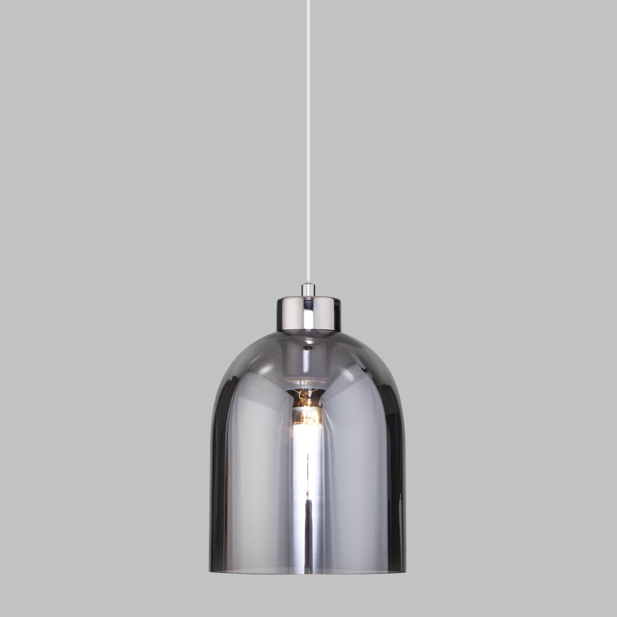 Подвесной светильник со стеклянным плафоном Eurosvet Tandem 50119/1 никель. Фото 1