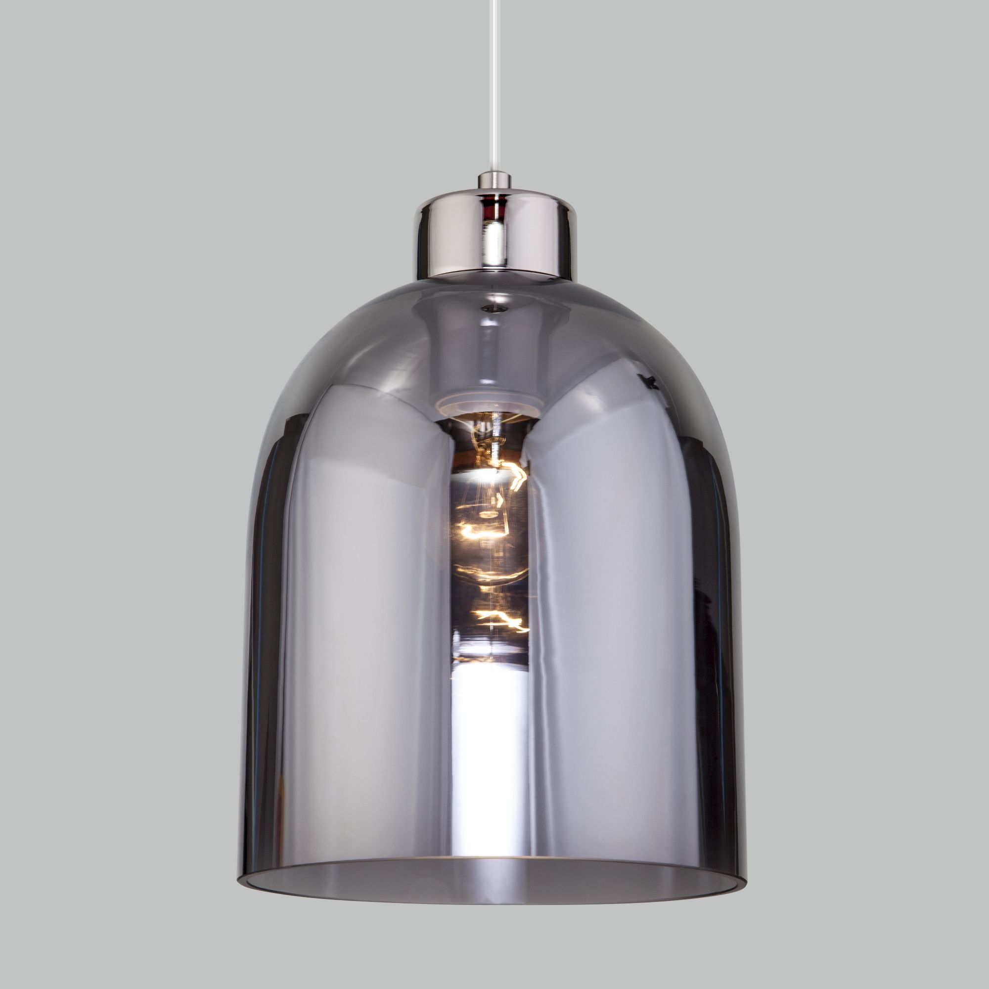 Подвесной светильник со стеклянным плафоном Eurosvet Tandem 50119/1 никель. Фото 2