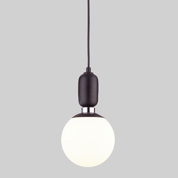 Подвесной светильник со стеклянным плафоном Eurosvet Bubble Long 50158/1 черный. Фото 1