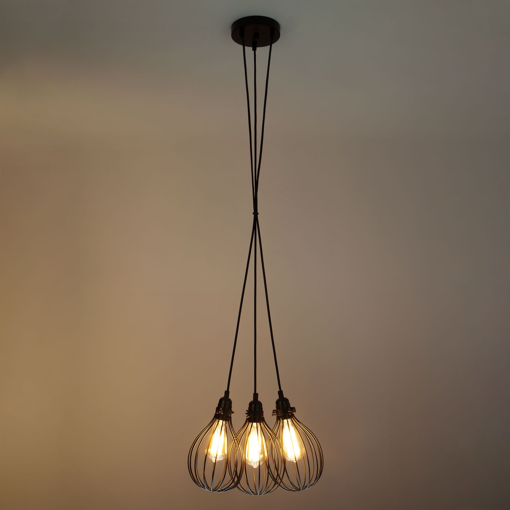 Подвесной светильник в стиле лофт Eurosvet Moll 50059/3 черный. Фото 2
