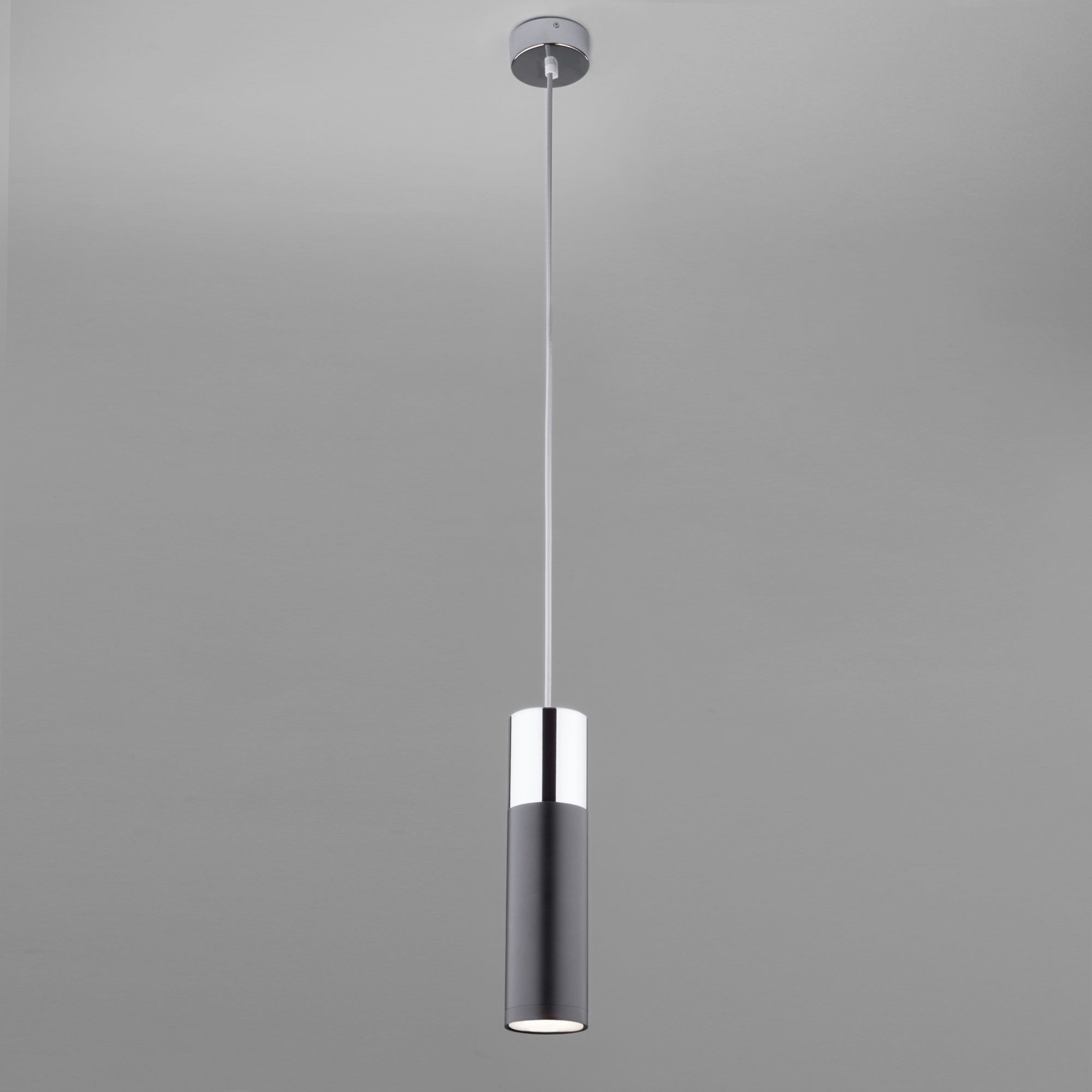 Подвесной светодиодный светильник в стиле лофт Eurosvet Double Topper 50135/1 LED хром / черный. Фото 3
