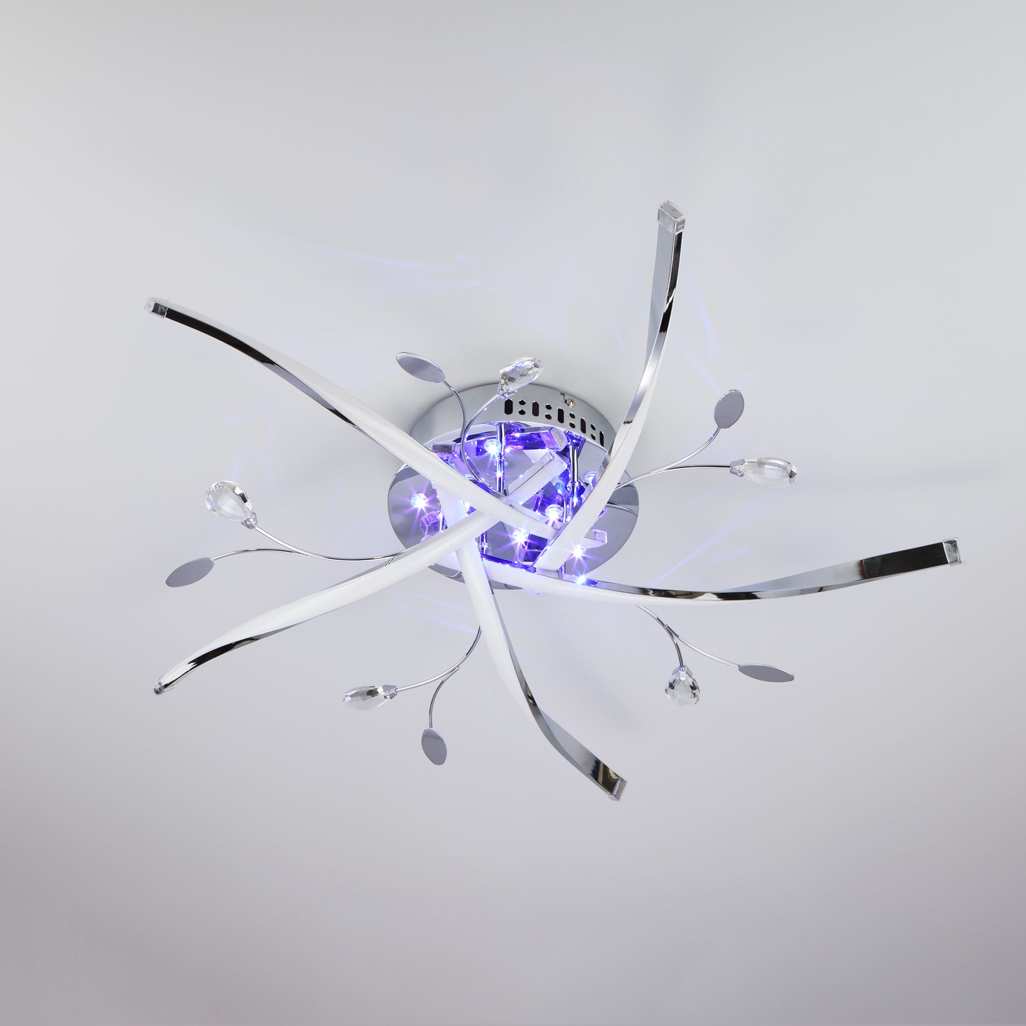 Светодиодная потолочная люстра с подсветкой и пультом Eurosvet Mascot 90126/5 хром. Фото 4