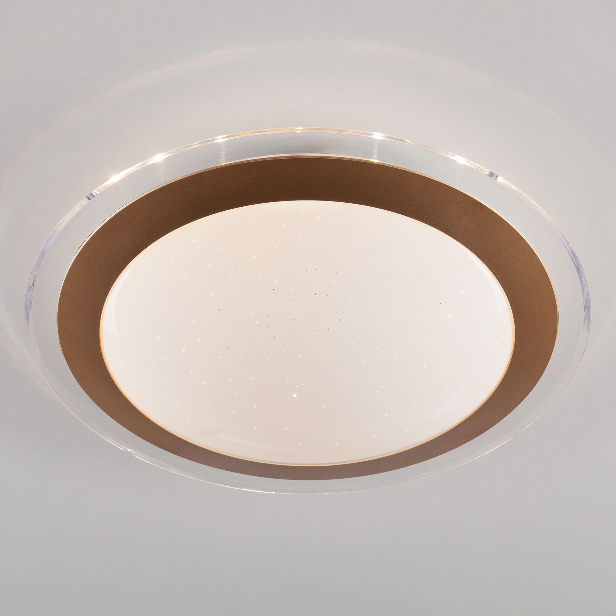 Настенно-потолочный накладной светильник с пультом Eurosvet Fusion 40002/1 LED матовое золото. Фото 1