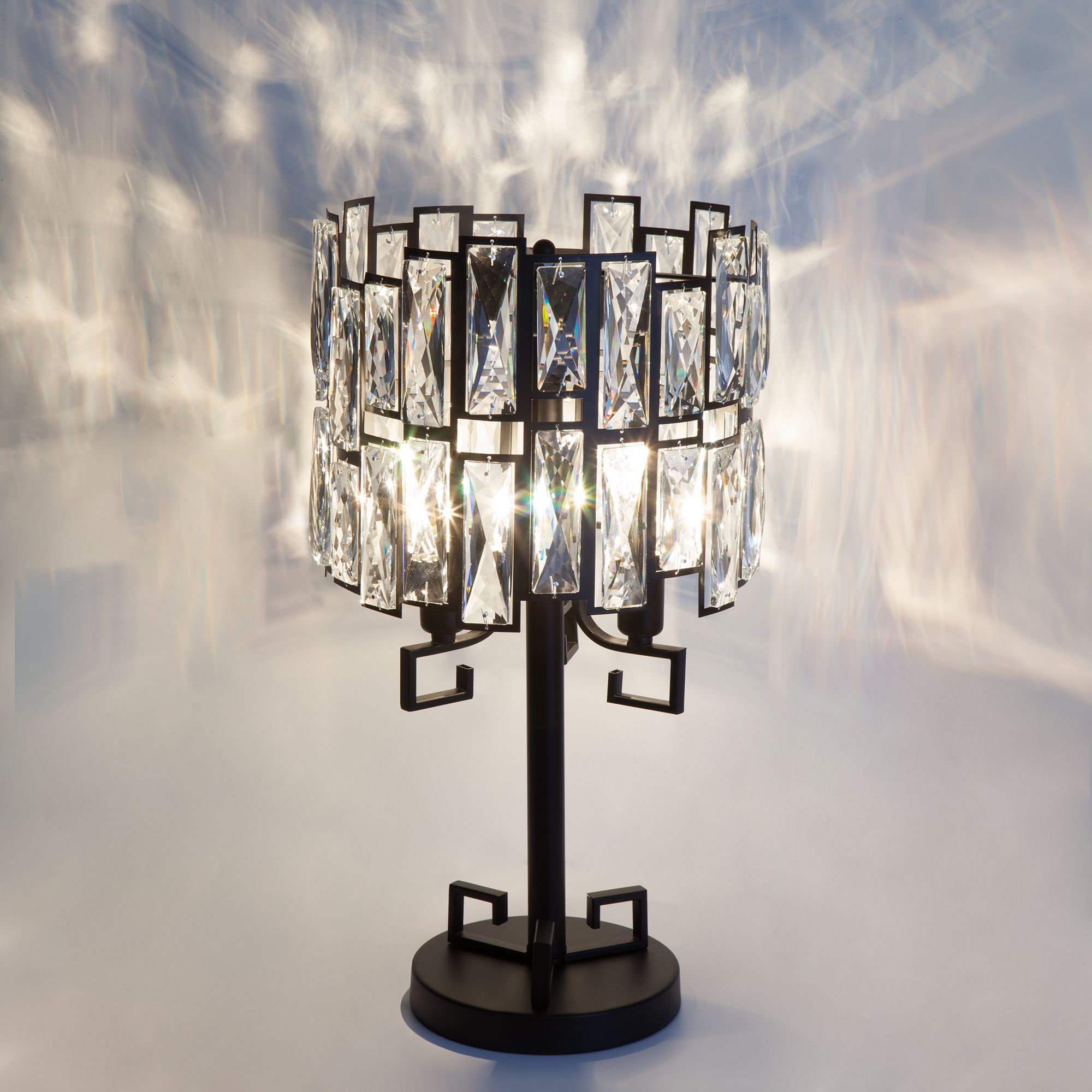 Настольная лампа с хрусталем Bogate's Frammenti 01093/3 черный. Фото 2