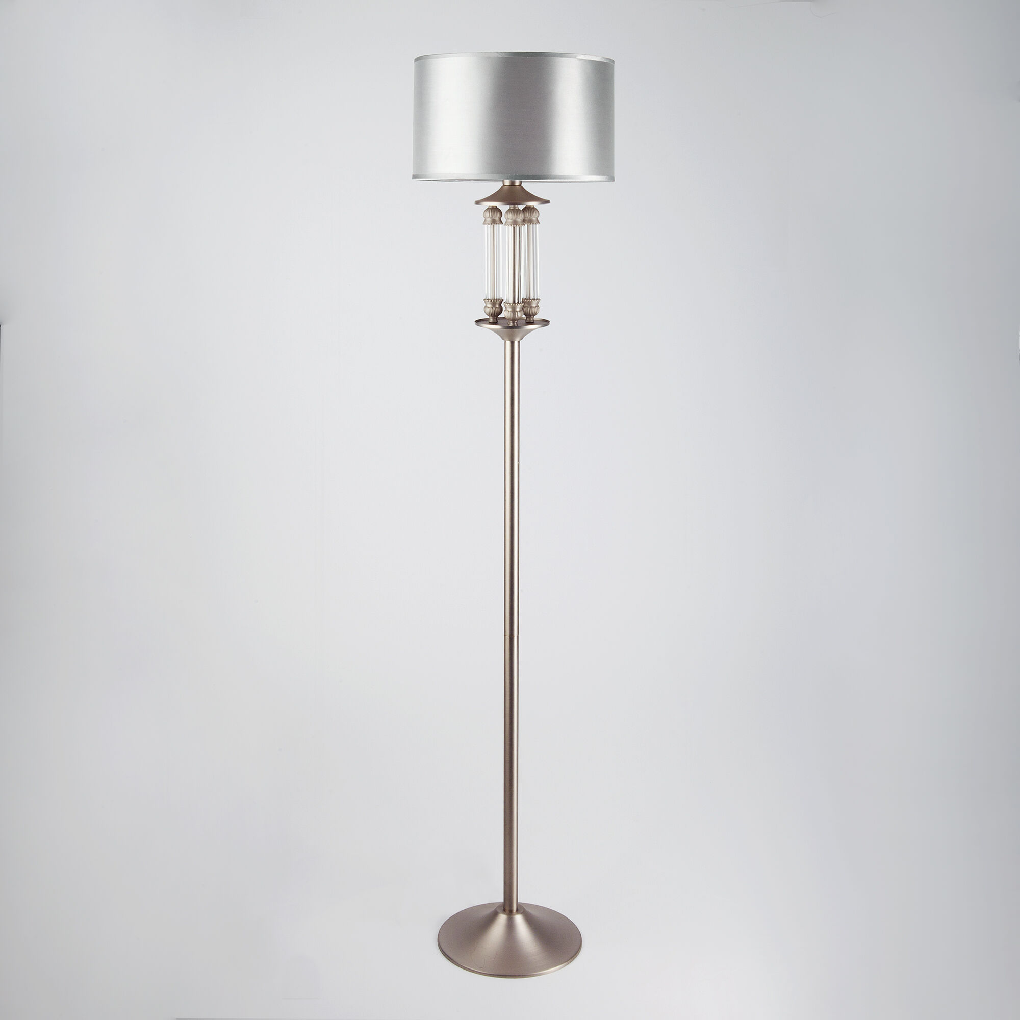 Напольный светильник с тканевым абажуром Eurosvet Adagio 01046/1 сатин-никель. Фото 1