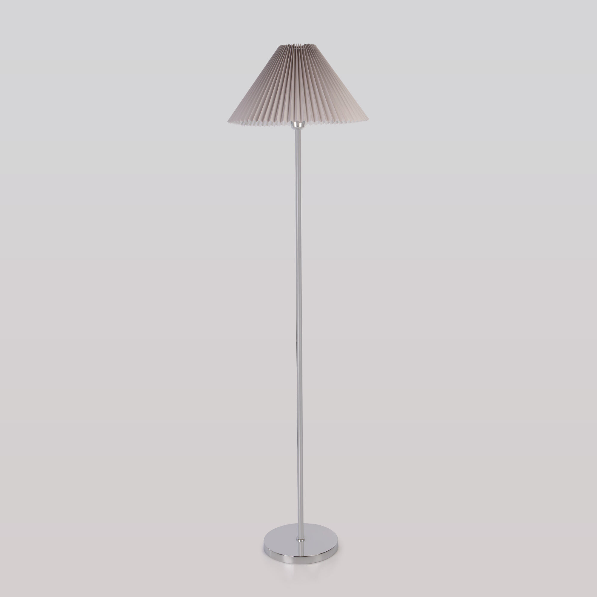 Напольный светильник с тканевым абажуром 01133/1 хром/серый 01133/1 хром/серый