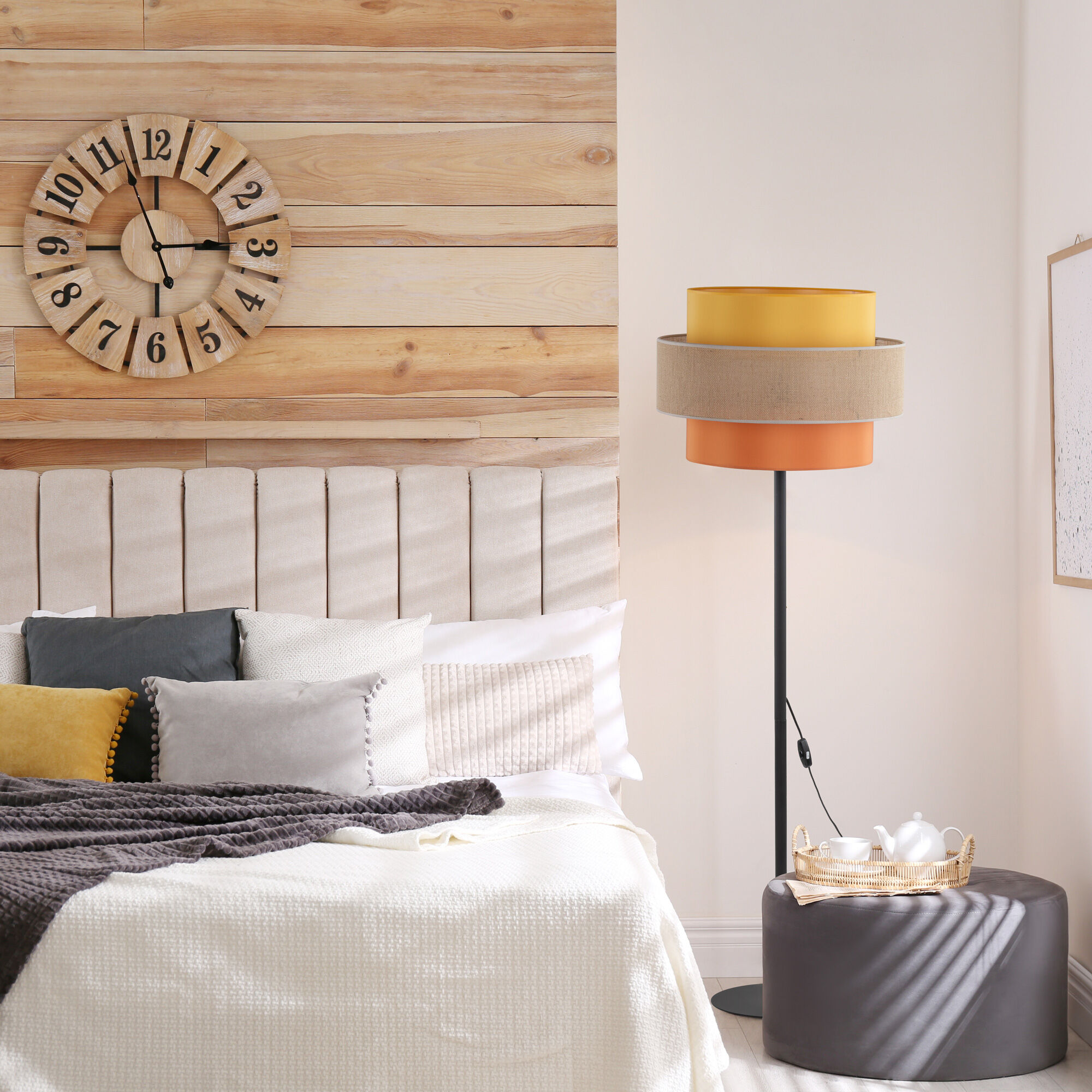 Напольный светильник с тканевым абажуром TK Lighting Trio 16451 Trio. Фото 3