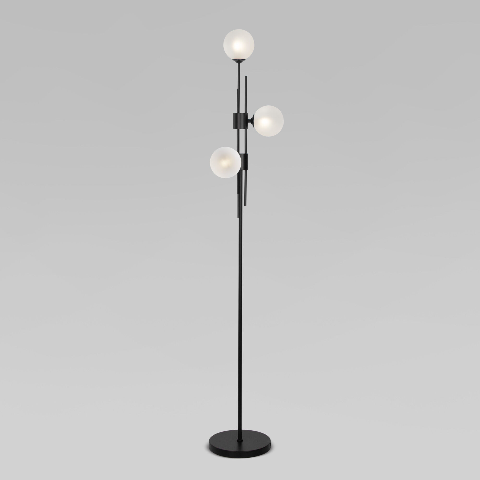 Напольный светильник со стеклянными плафонами Eurosvet Volver 01383/3 черный. Фото 1