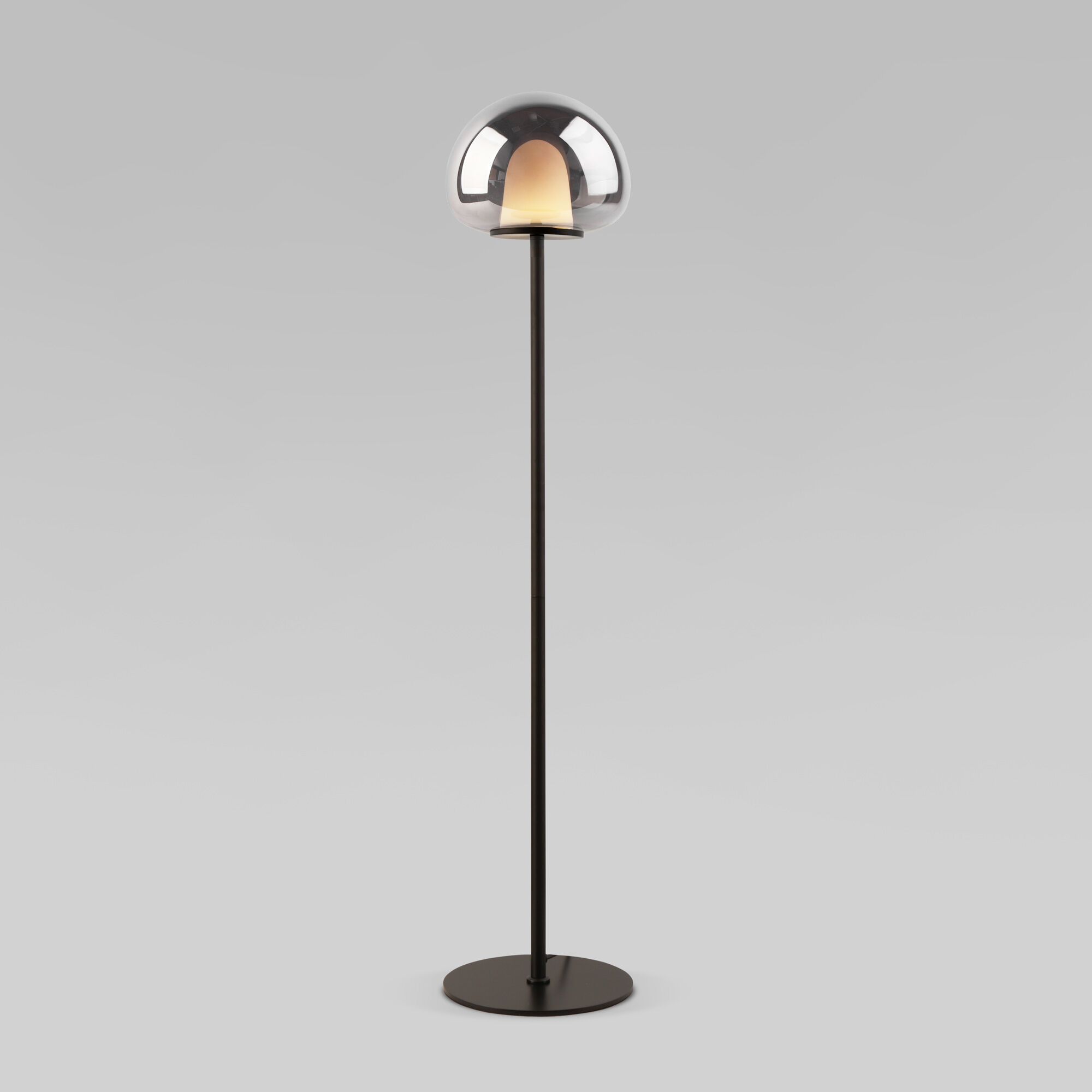 Напольный светодиодный светильник со стеклянным плафоном Eurosvet Twice 90327/1 черный. Фото 1