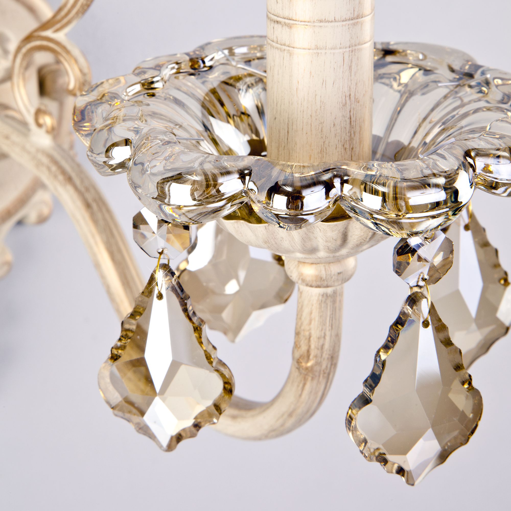 Настенный светильник с хрусталем Eurosvet Elisha 3281/1 белый с золотом. Фото 3