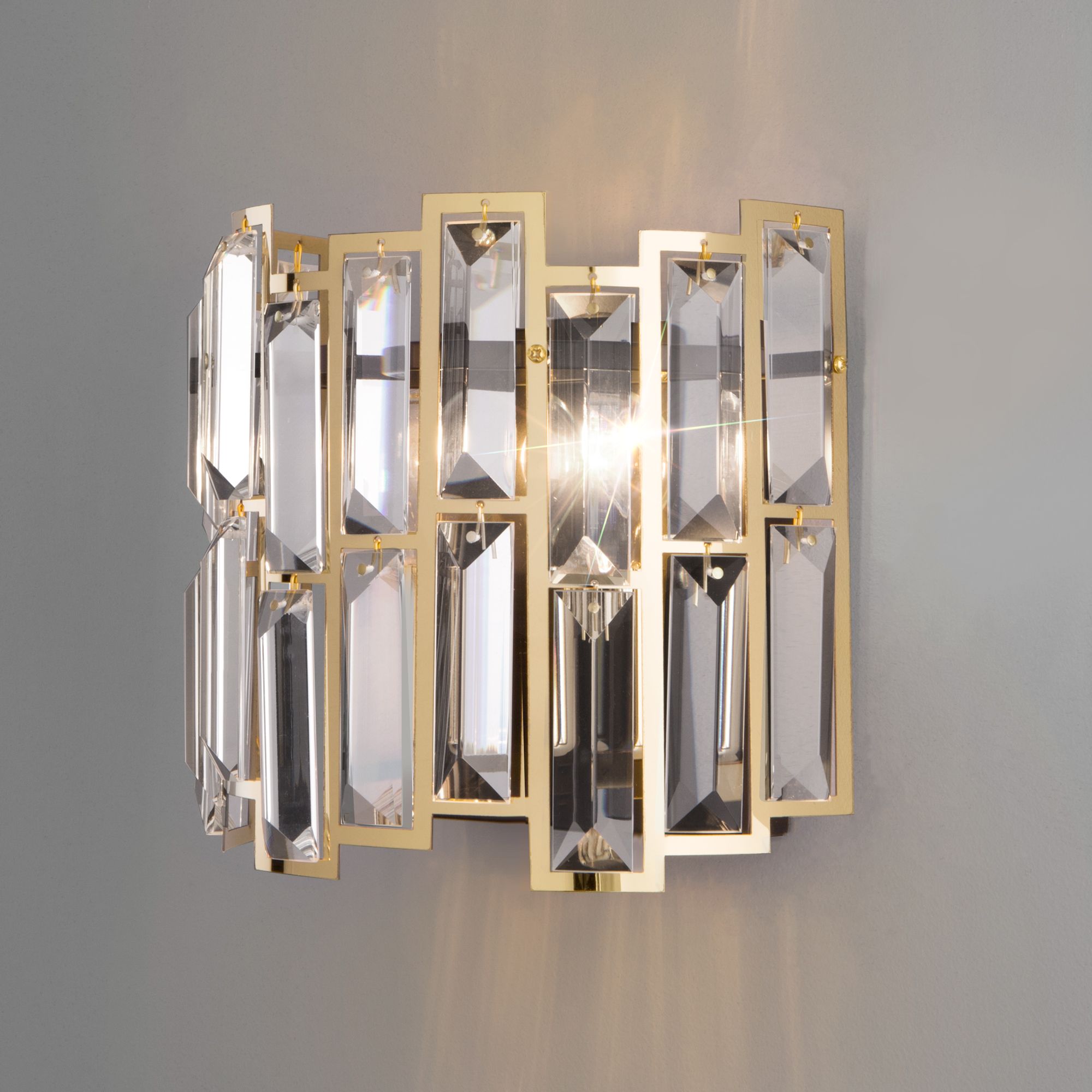 Настенный светильник с хрусталем Bogate's Zolletta 339/2 золото / черный. Фото 1