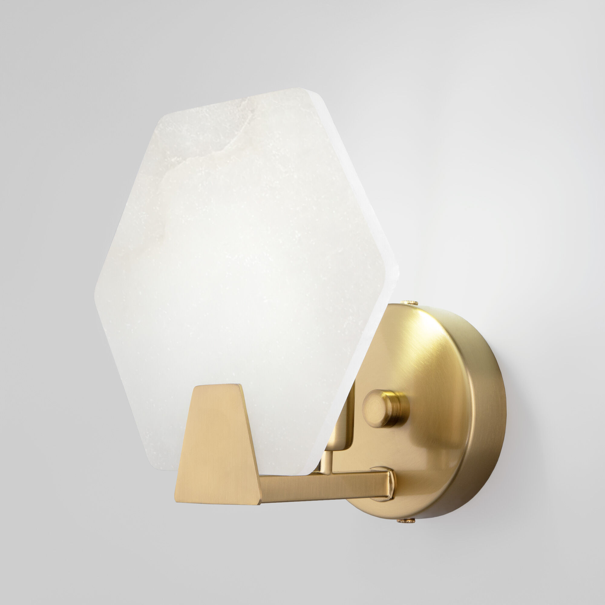 Настенный светильник с мраморным рассеивателем Eurosvet Marble 60158/1 латунь. Фото 1