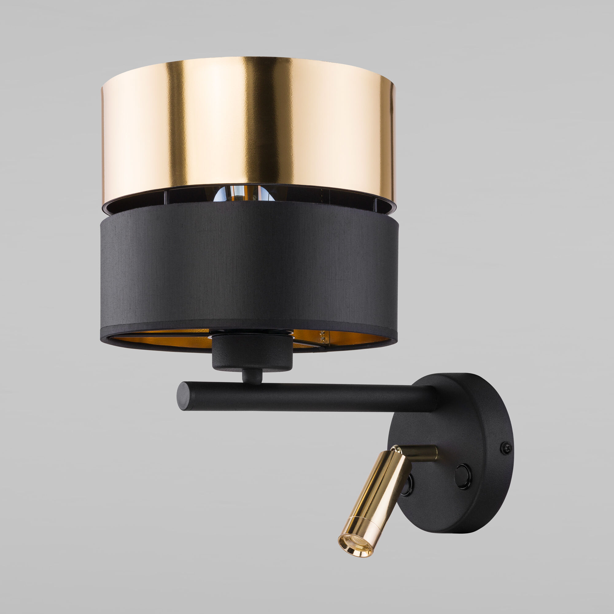 Настенный светильник с тканевым абажуром TK Lighting Hilton 10434 Hilton Black Gold. Фото 1