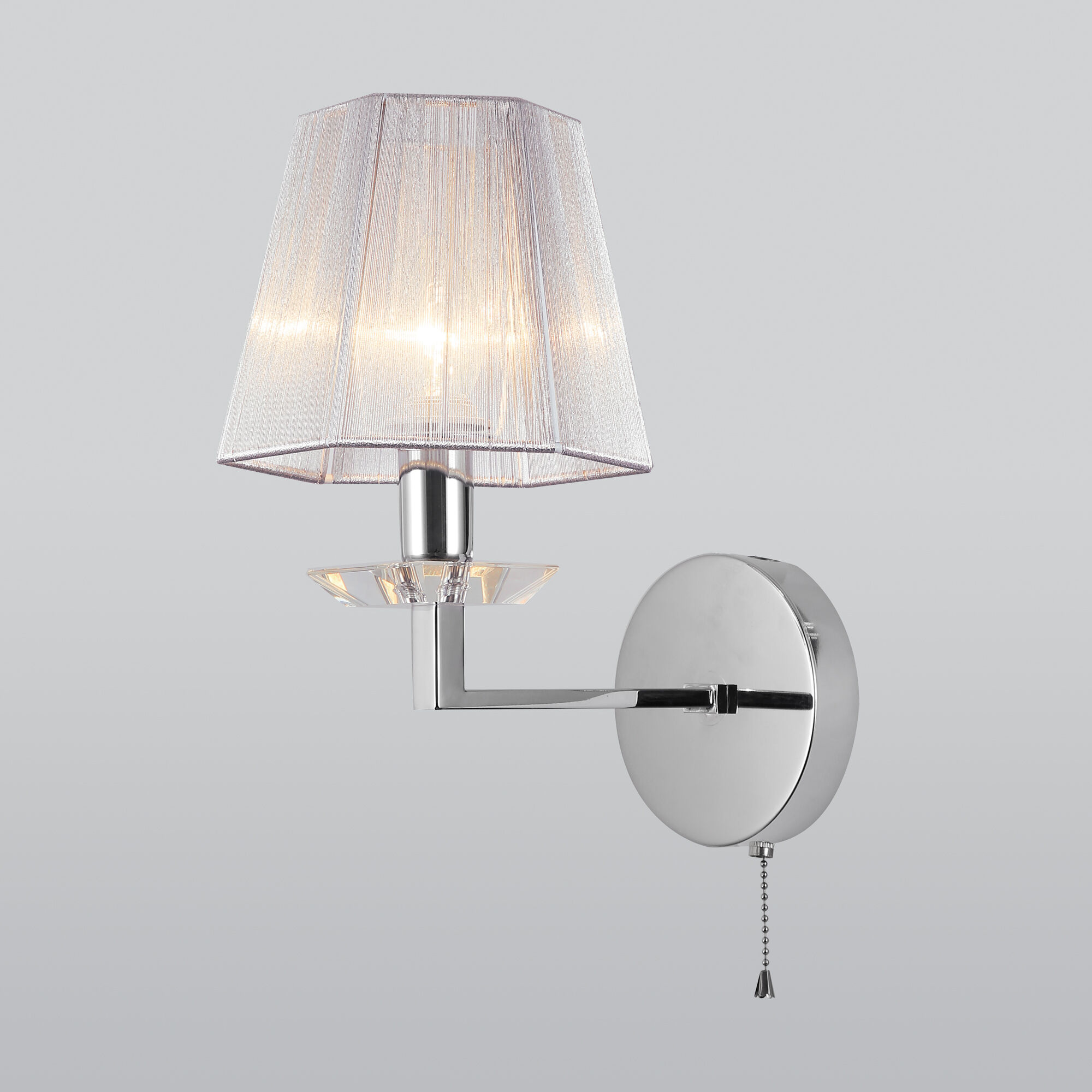 Настенный светильник с тканевым абажуром Eurosvet Alegria 60114/1 хром. Фото 4