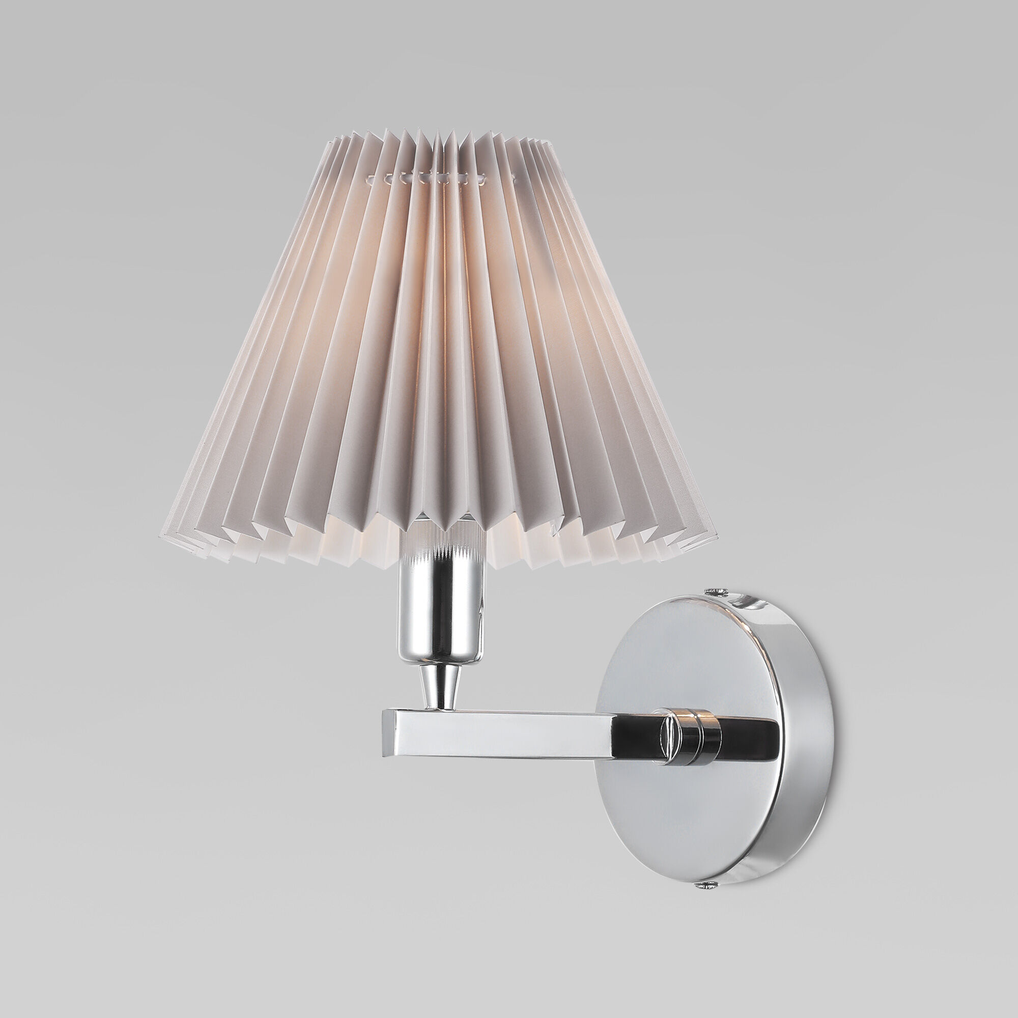 Настенный светильник с тканевым абажуром Eurosvet Peony 60136/1 хром/серый. Фото 1