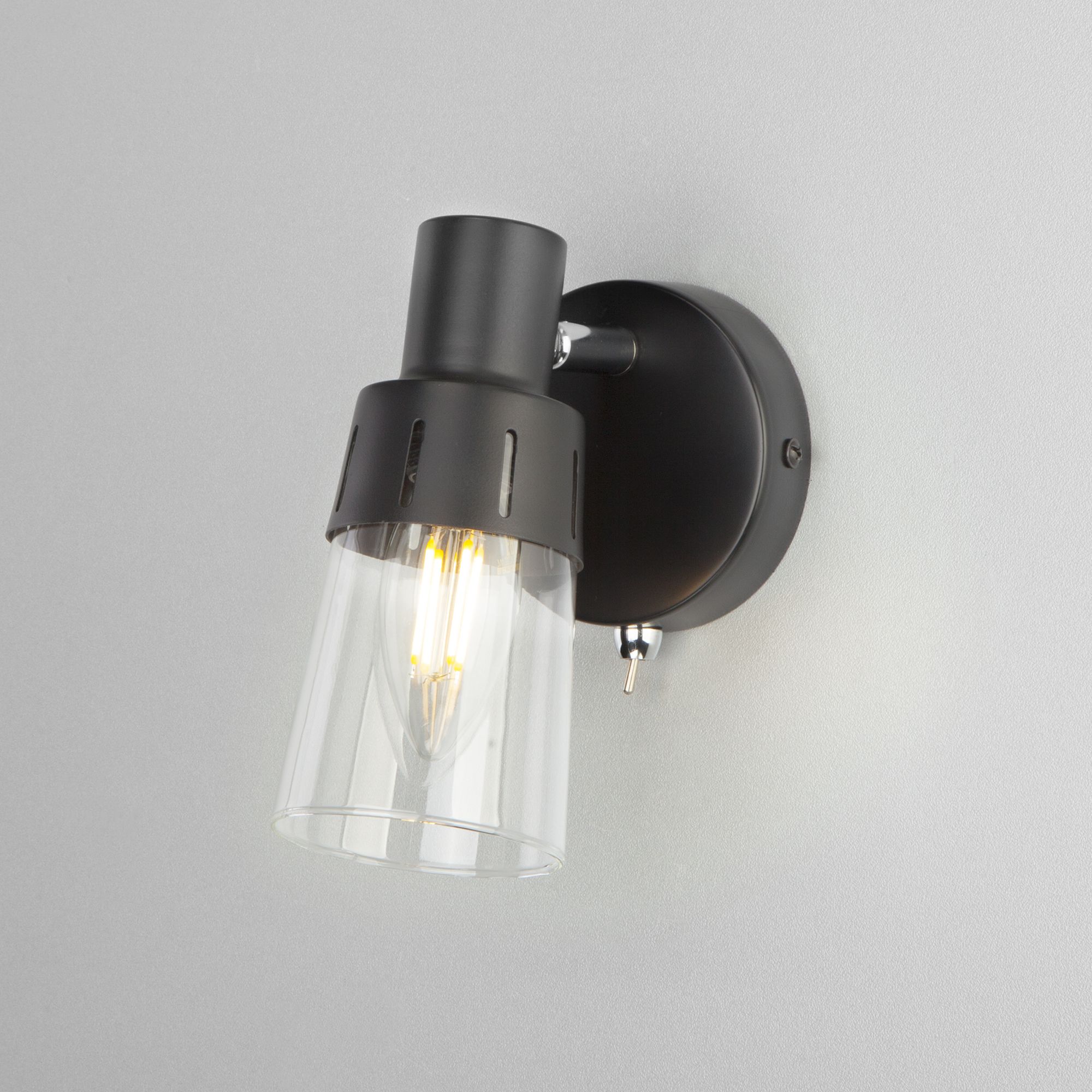 Настенный светильник с выключателем Eurosvet Potter 20081/1 черный. Фото 1
