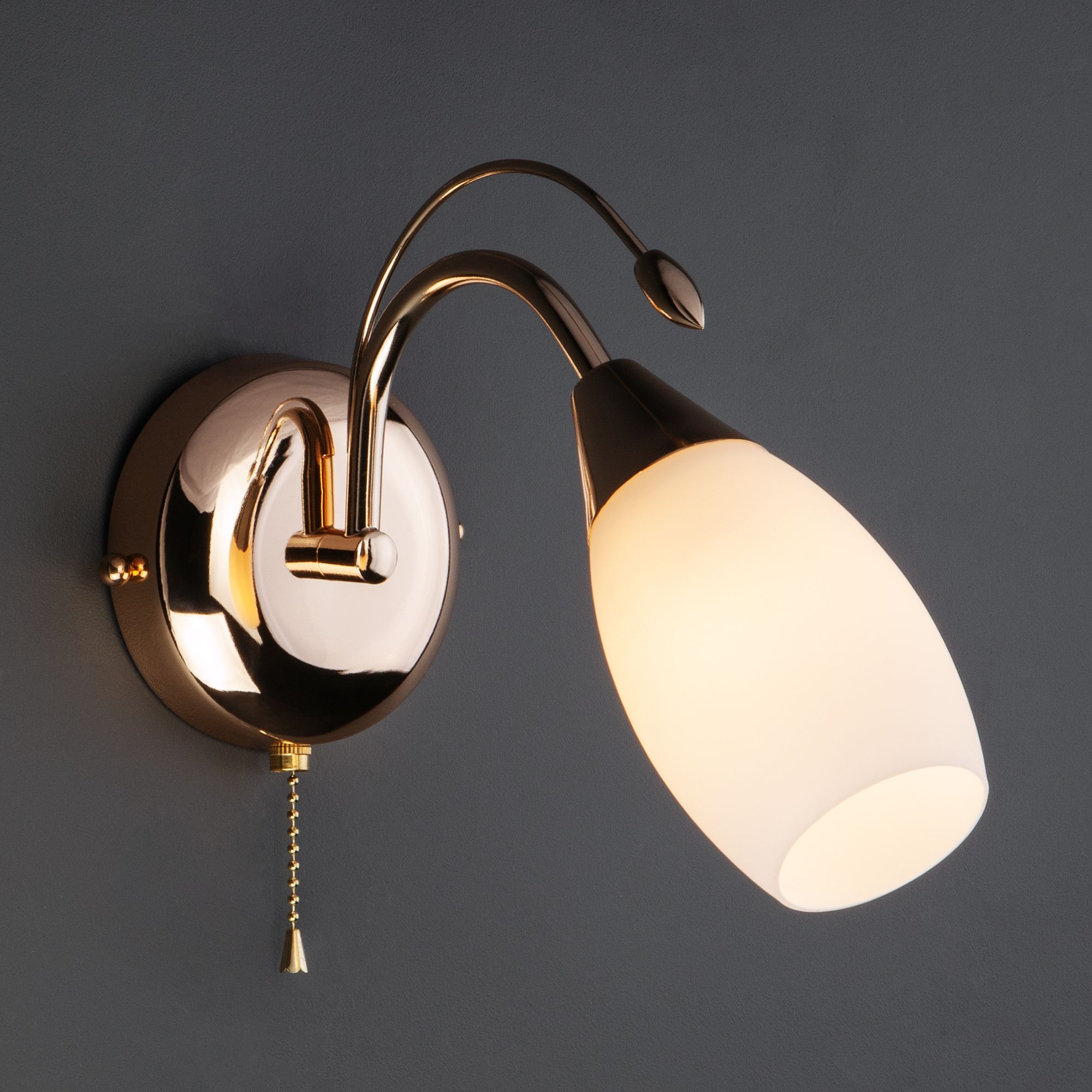 Настенный светильник со стеклянным плафоном Eurosvet Ginevra 22080/1 золото. Фото 3