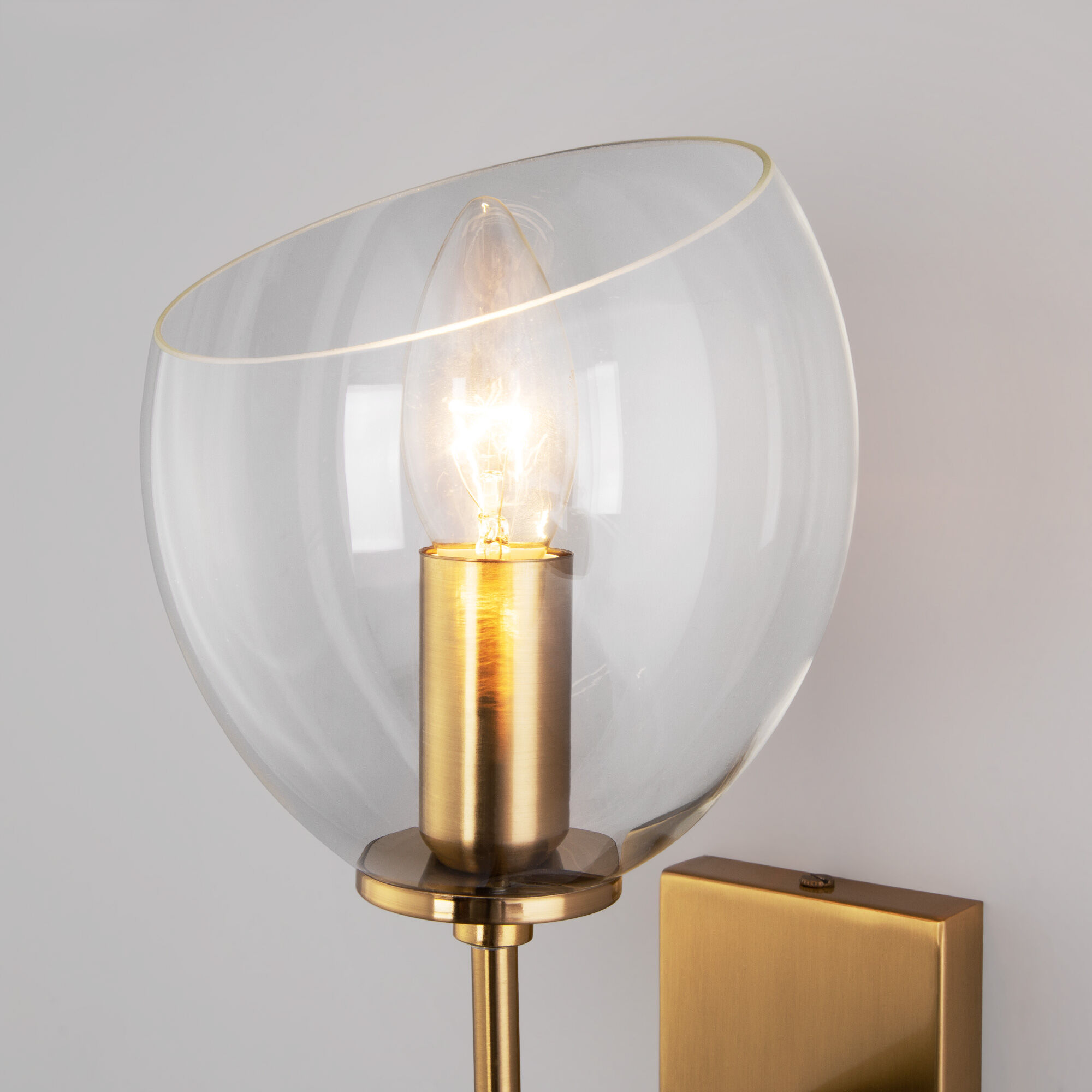 Настенный светильник со стеклянным плафоном Eurosvet Arrista 60130/1 латунь. Фото 2