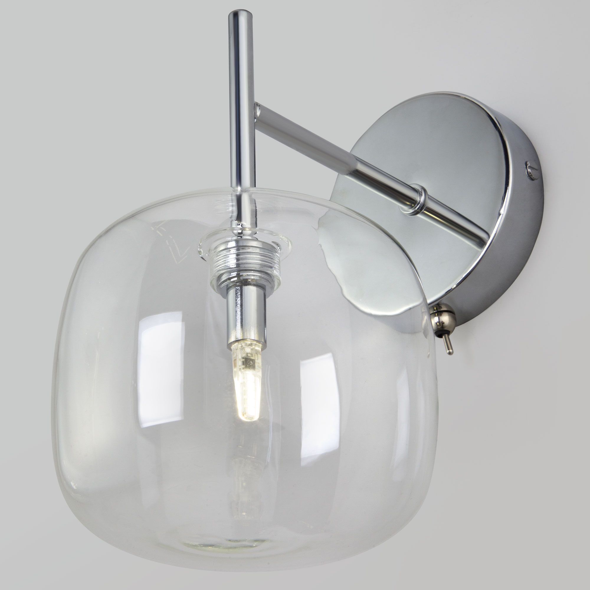 Настенный светильник со стеклянным плафоном Eurosvet Jar 70128/1 хром. Фото 2