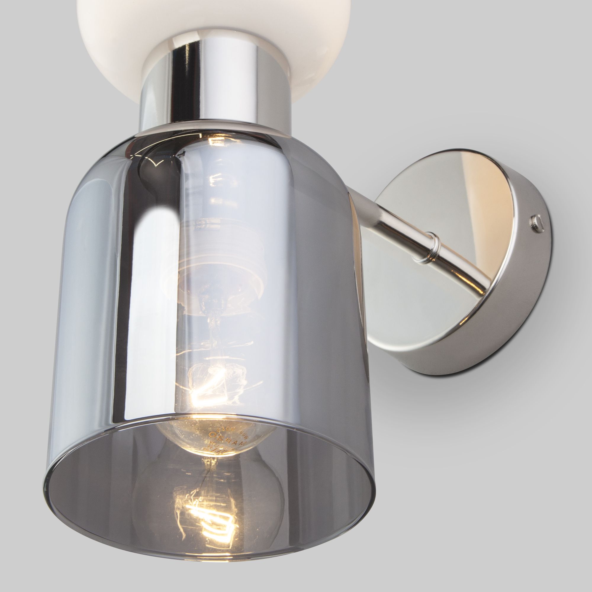 Настенный светильник со стеклянными плафонами Eurosvet Tandem 60118/2 никель. Фото 4