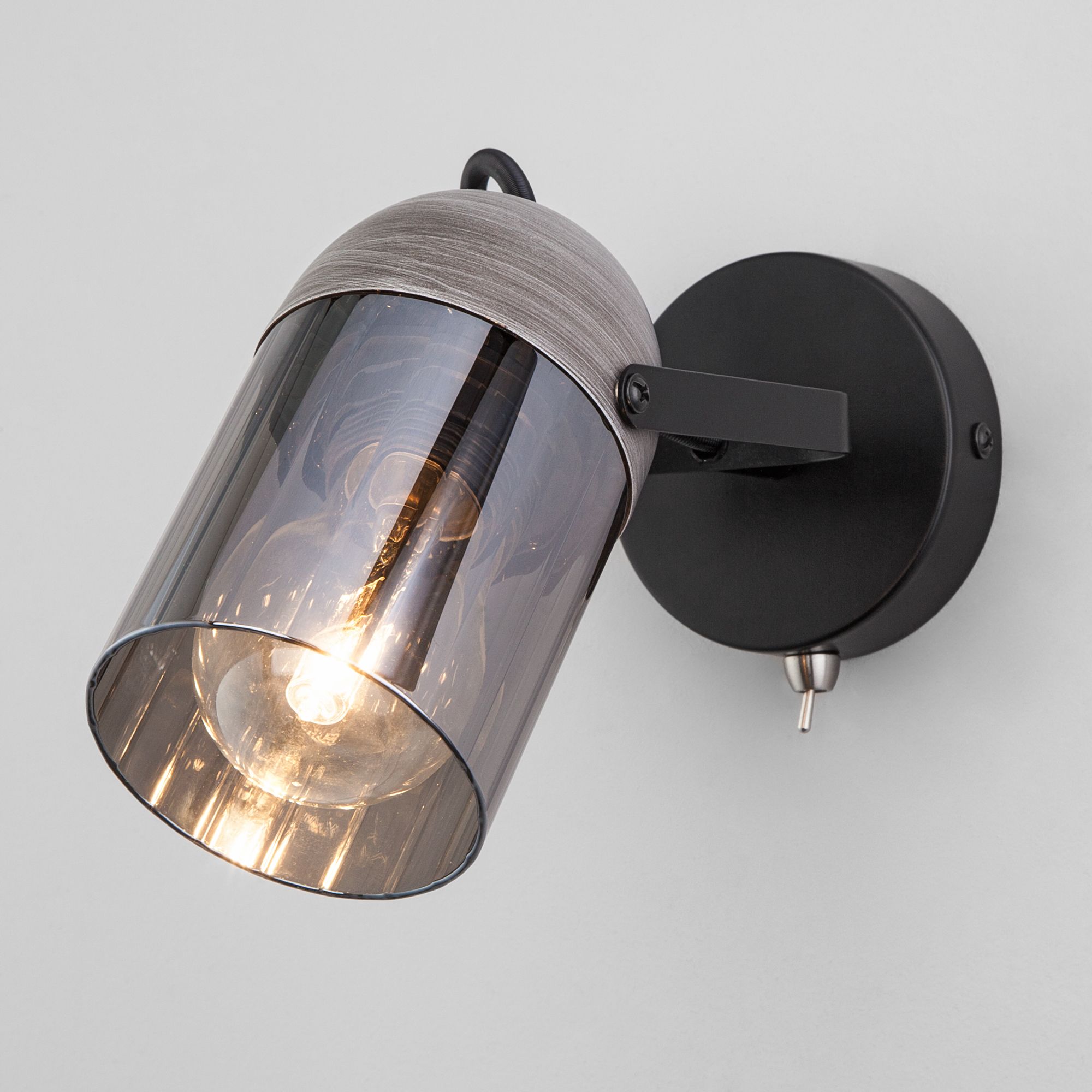 Настенный светильник в стиле лофт Eurosvet Mars 20122/1 черный / серый. Фото 1