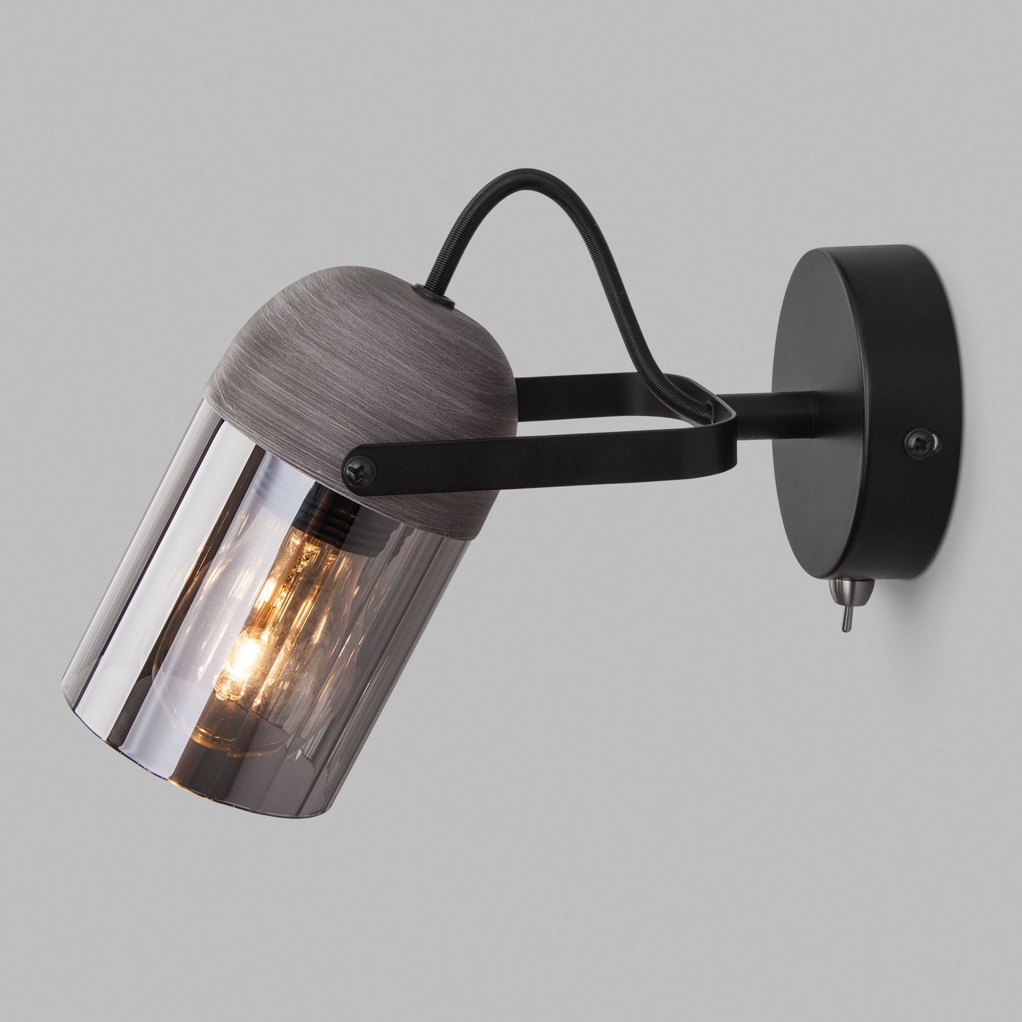 Настенный светильник в стиле лофт Eurosvet Mars 20122/1 черный / серый. Фото 3