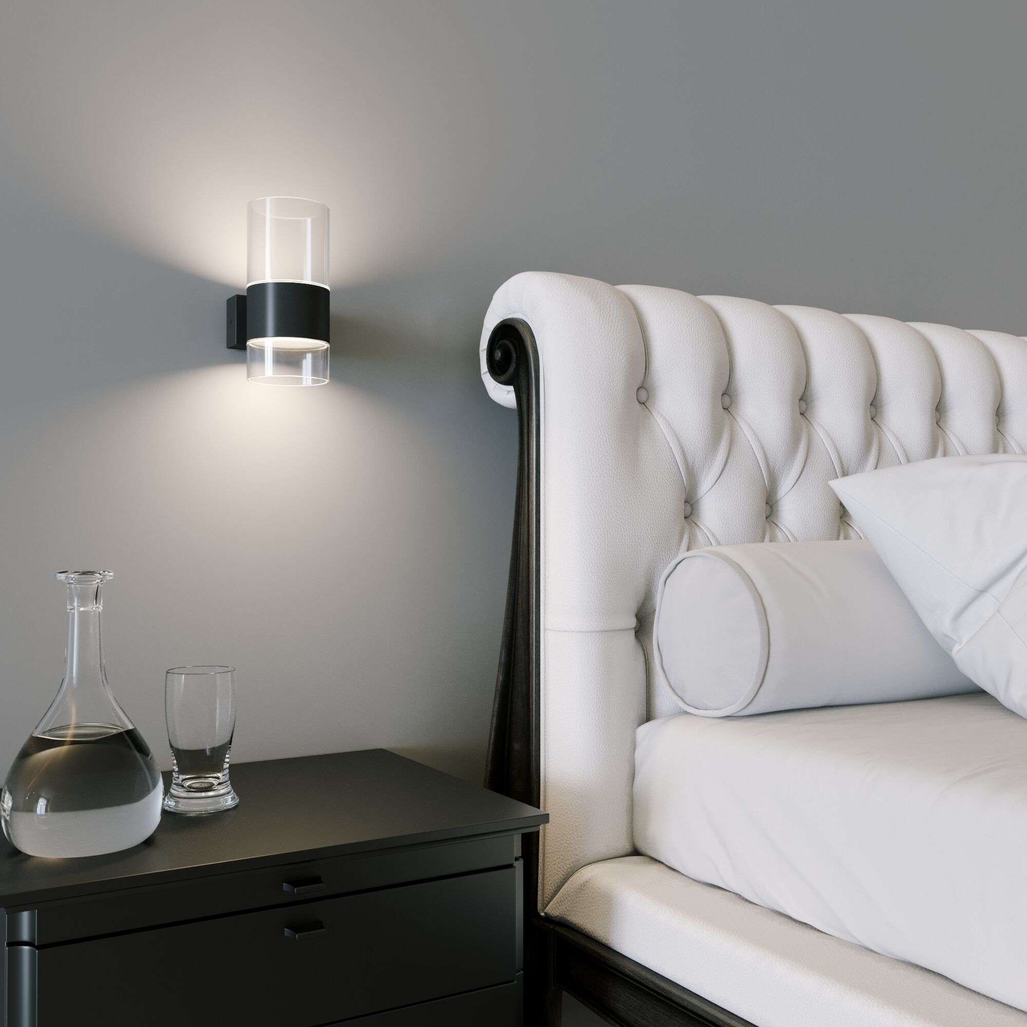 Настенный светодиодный светильник со стеклянным плафоном Eurosvet Watford 40021/1 LED чёрный/прозрачный. Фото 4
