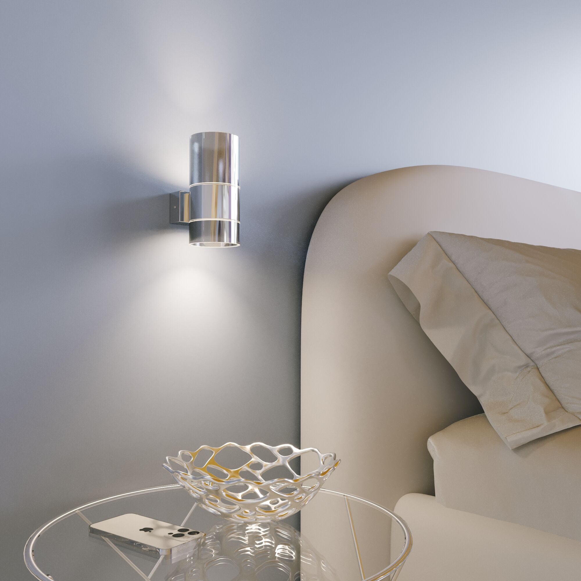 Настенный светодиодный светильник со стеклянным плафоном Eurosvet Watford 40021/1 LED хром/дымчатый. Фото 4