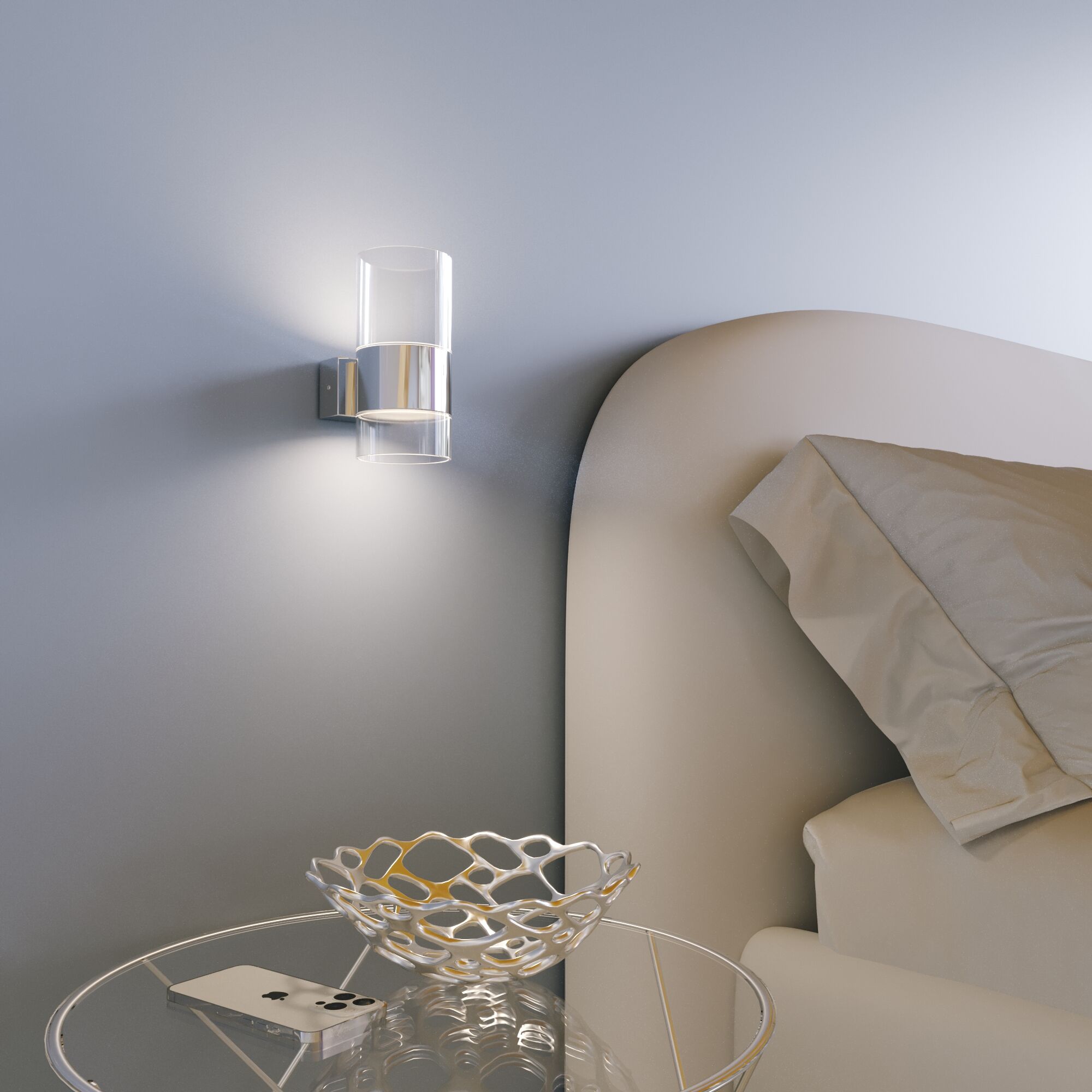 Настенный светодиодный светильник со стеклянным плафоном Eurosvet Watford 40021/1 LED хром/прозрачный. Фото 4