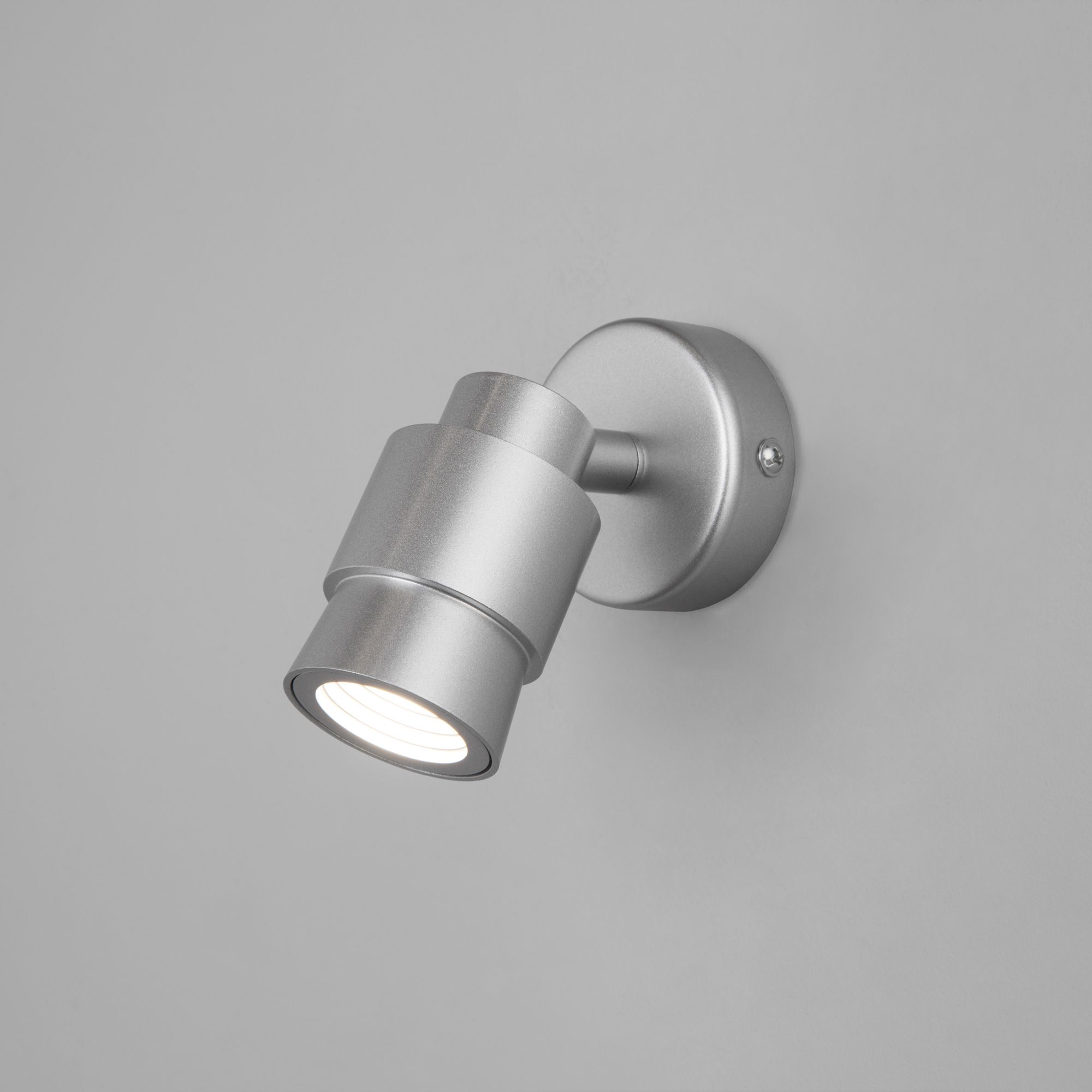 Настенный светодиодный светильник в стиле лофт Eurosvet Plat 20125/1 серебро. Фото 1