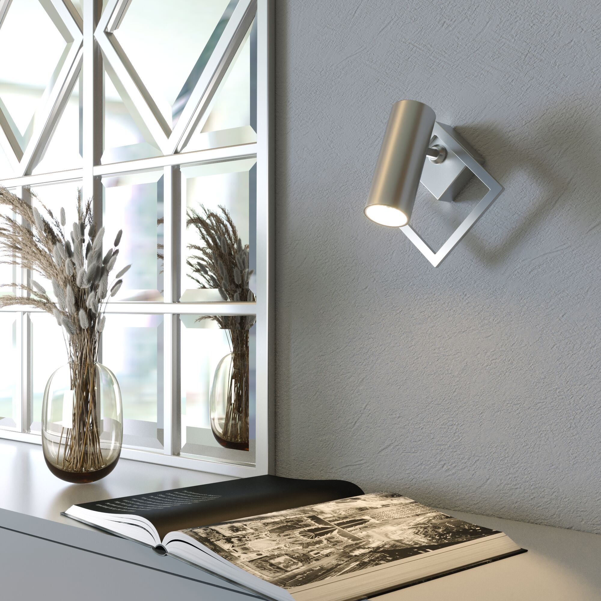 Настенный светодиодный светильник в стиле минимализм Eurosvet Turro 20091/1 LED серебро. Фото 5