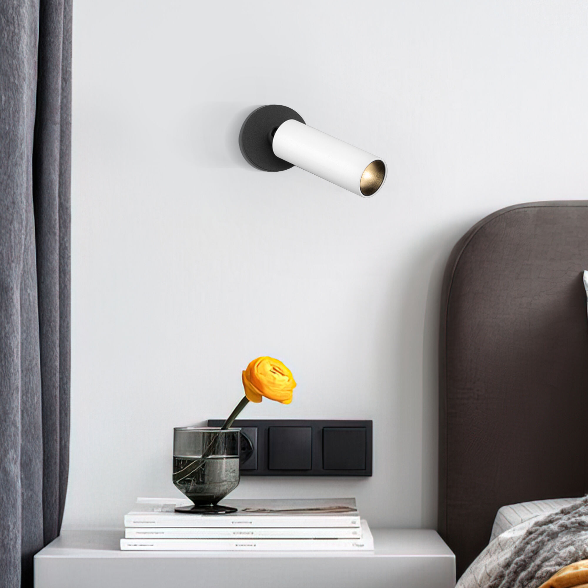 Настенный светодиодный светильник в стиле минимализм Eurosvet Pin 20133/1 LED белый/черный. Фото 6