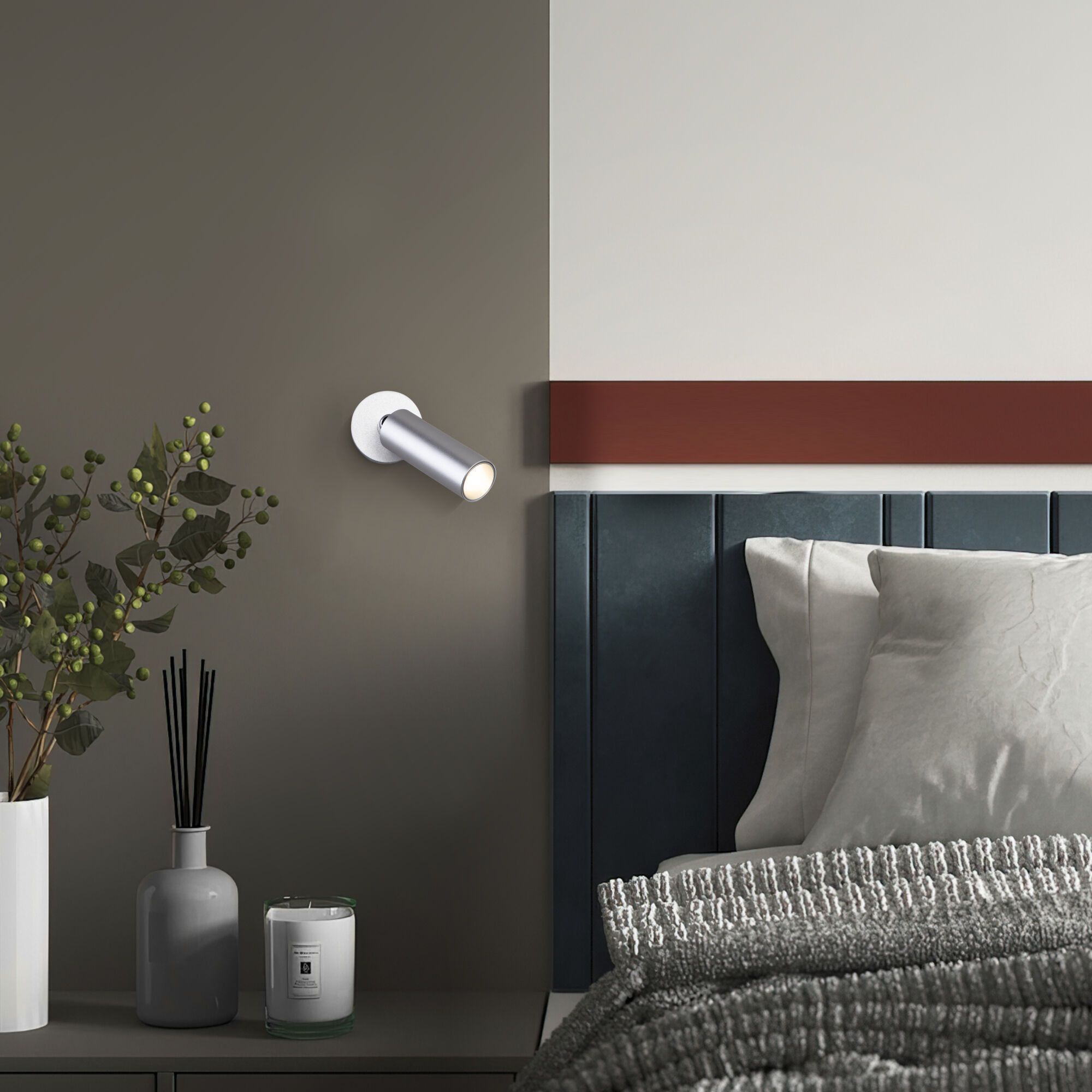 Настенный светодиодный светильник в стиле минимализм Eurosvet Pin 20133/1 LED серебро. Фото 6
