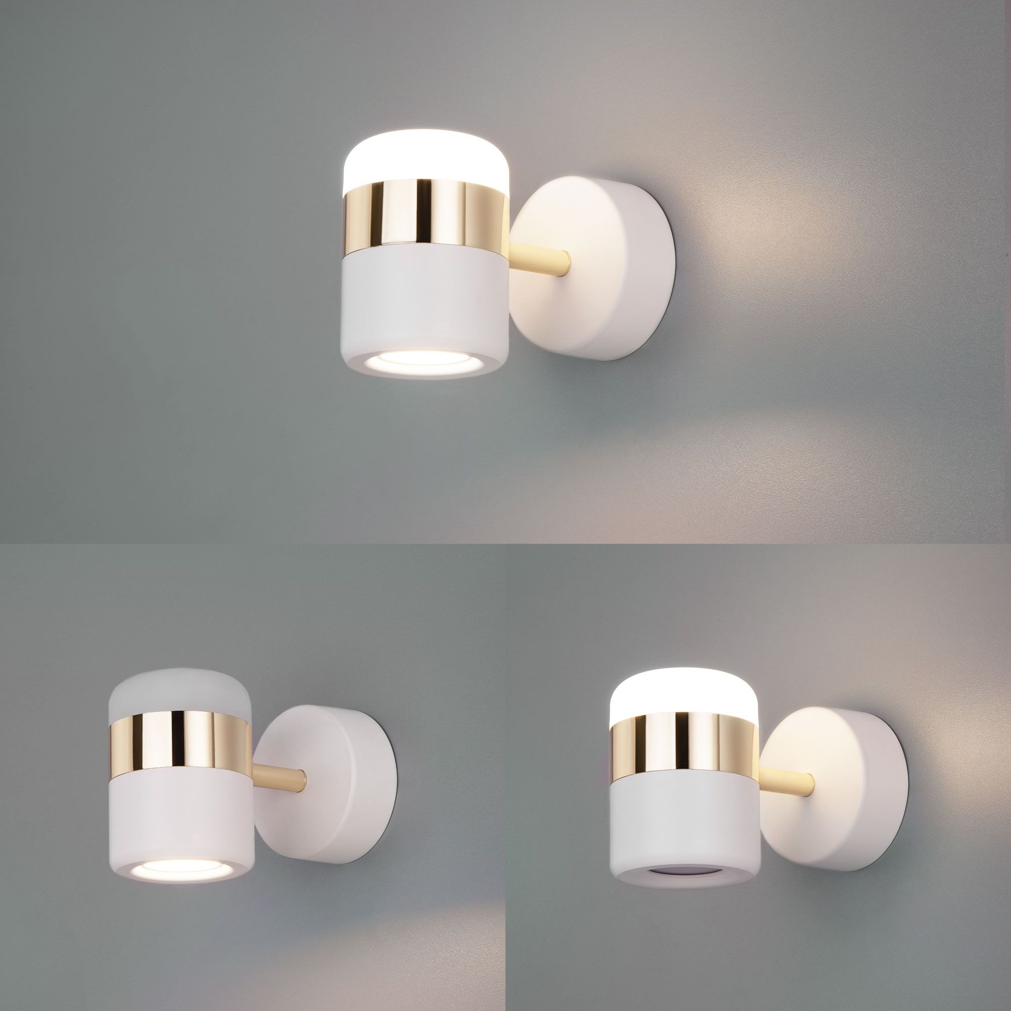 Настенный светодиодный светильник в стиле минимализм Eurosvet Oskar 20165/1 LED золото / белый. Фото 2