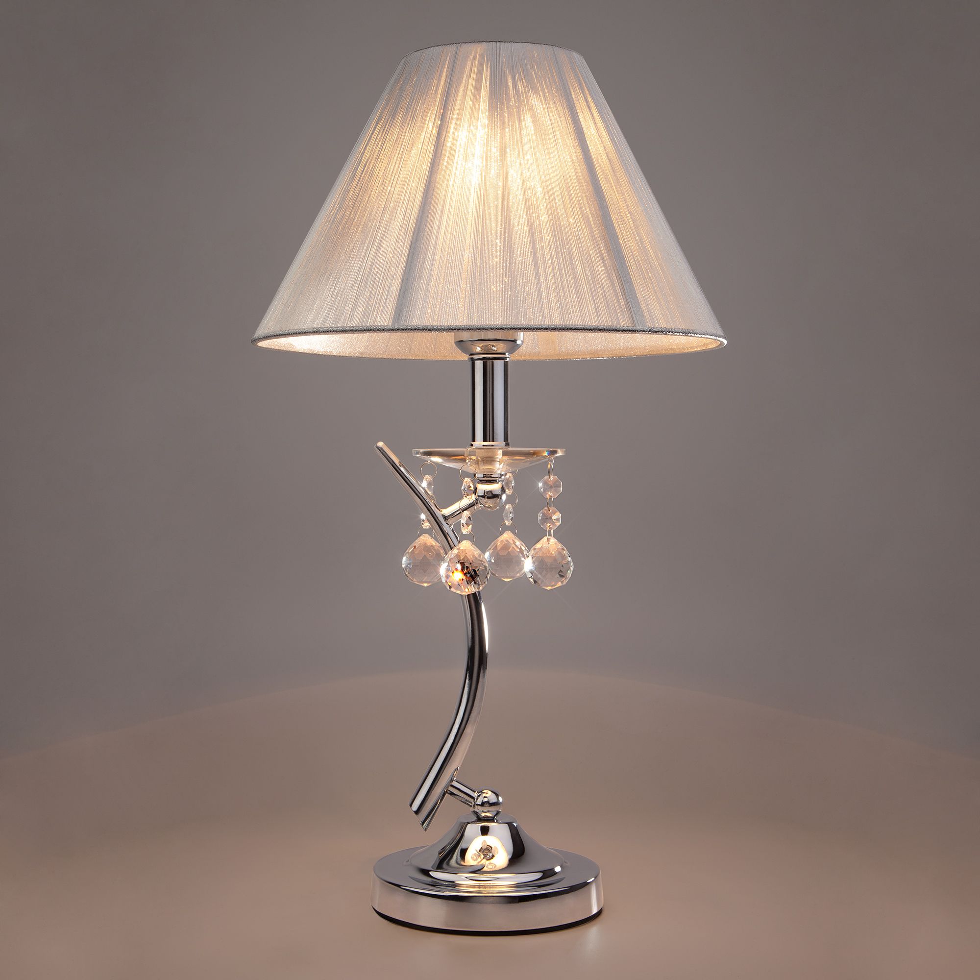 Классическая настольная лампа Eurosvet Odette 1087/1 хром. Фото 3
