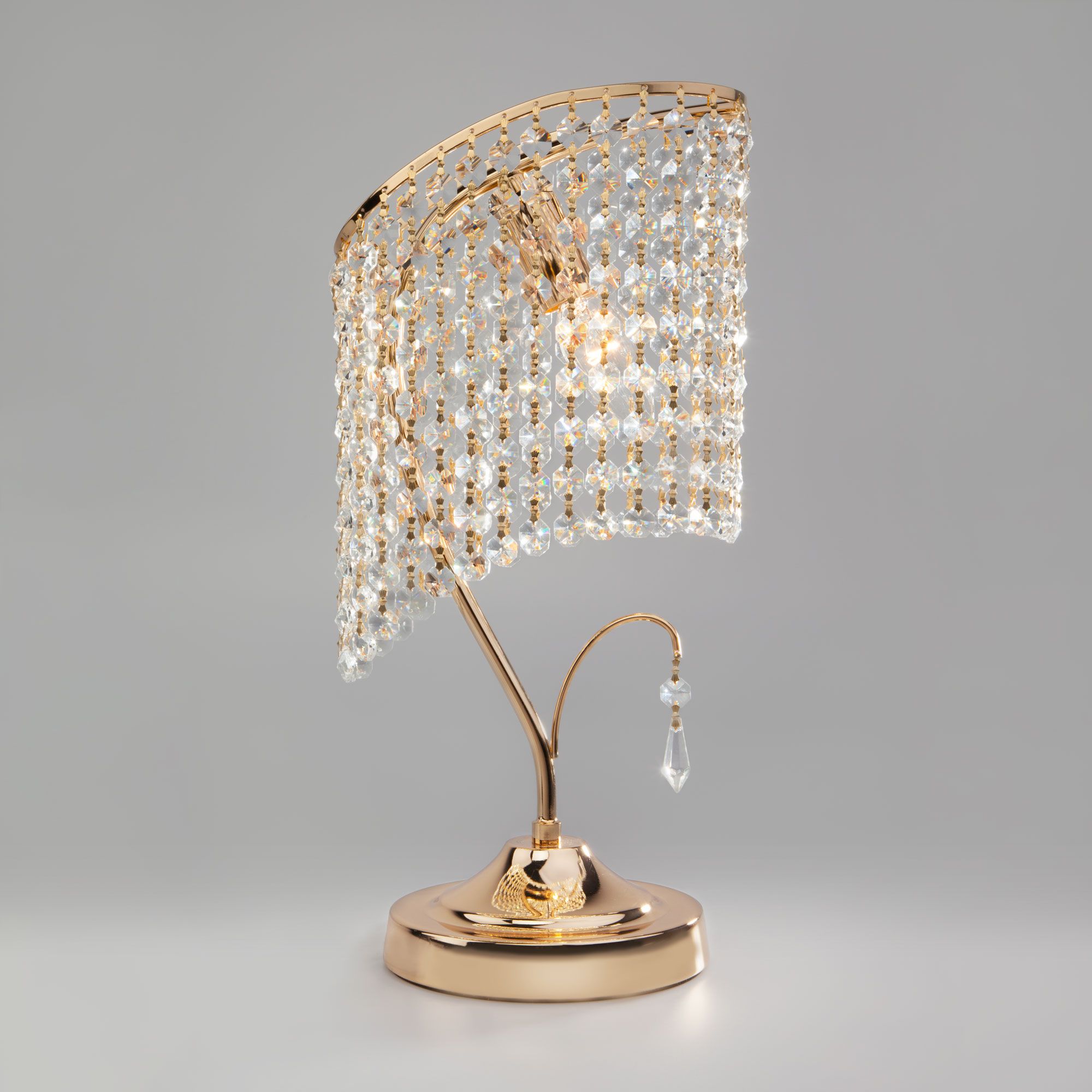 Настольная лампа с хрусталем Eurosvet Katria 3122/1 золото Strotskis. Фото 1