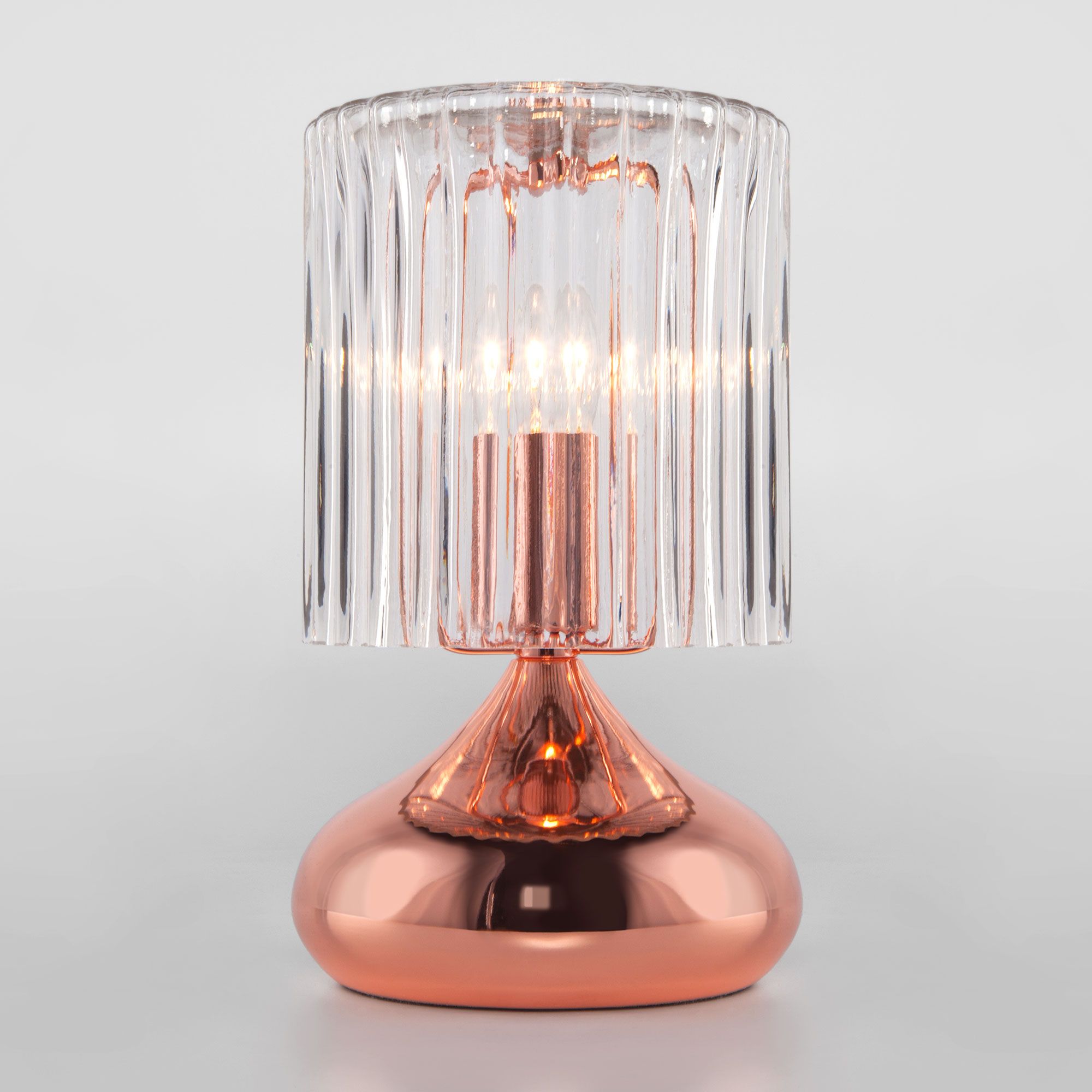 Настольная лампа с абажуром Eurosvet Bulbo 01068/1 розовое золото. Фото 1