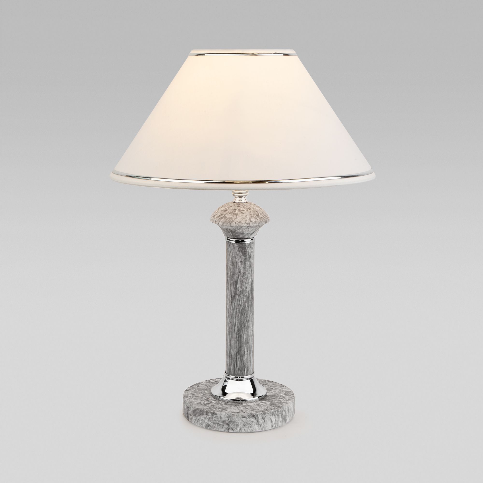 Настольный светильник с тканевым абажуром Eurosvet Lorenzo 60019/1 мрамор. Фото 1